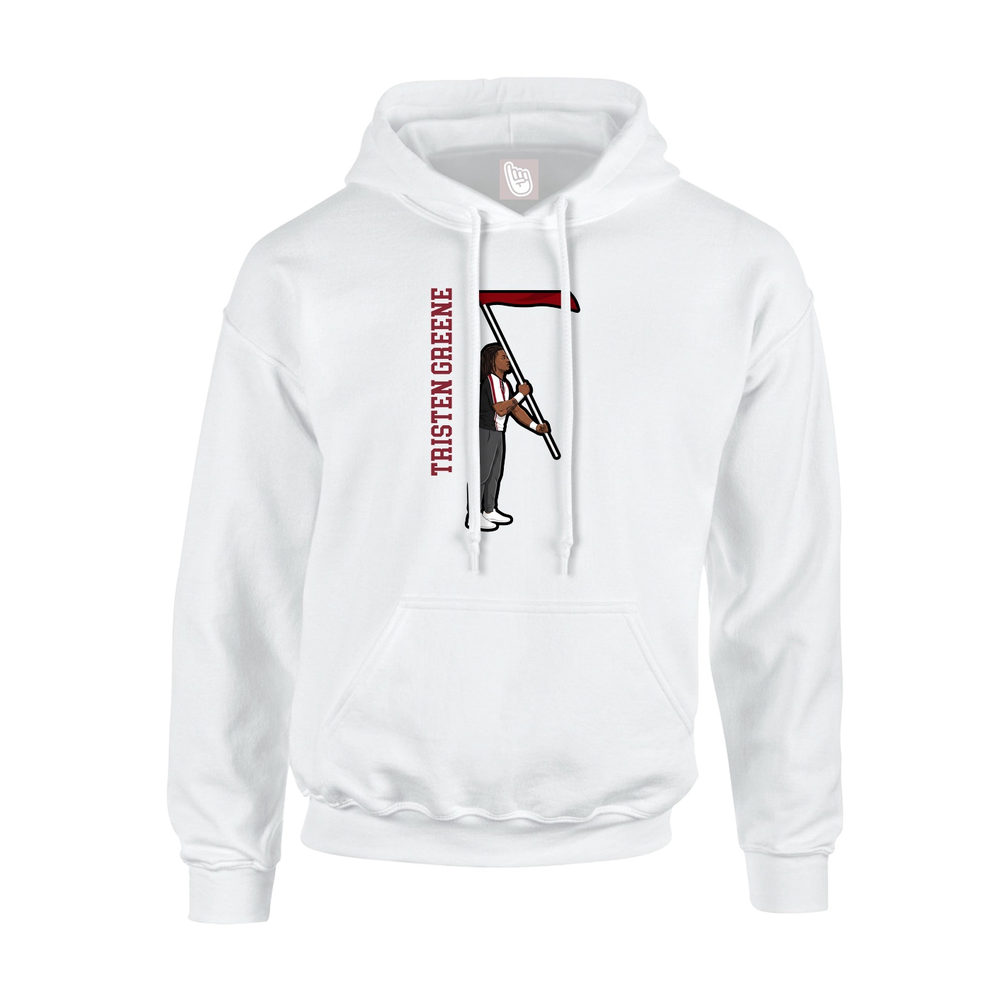 Hoodie — Name Vertical in White