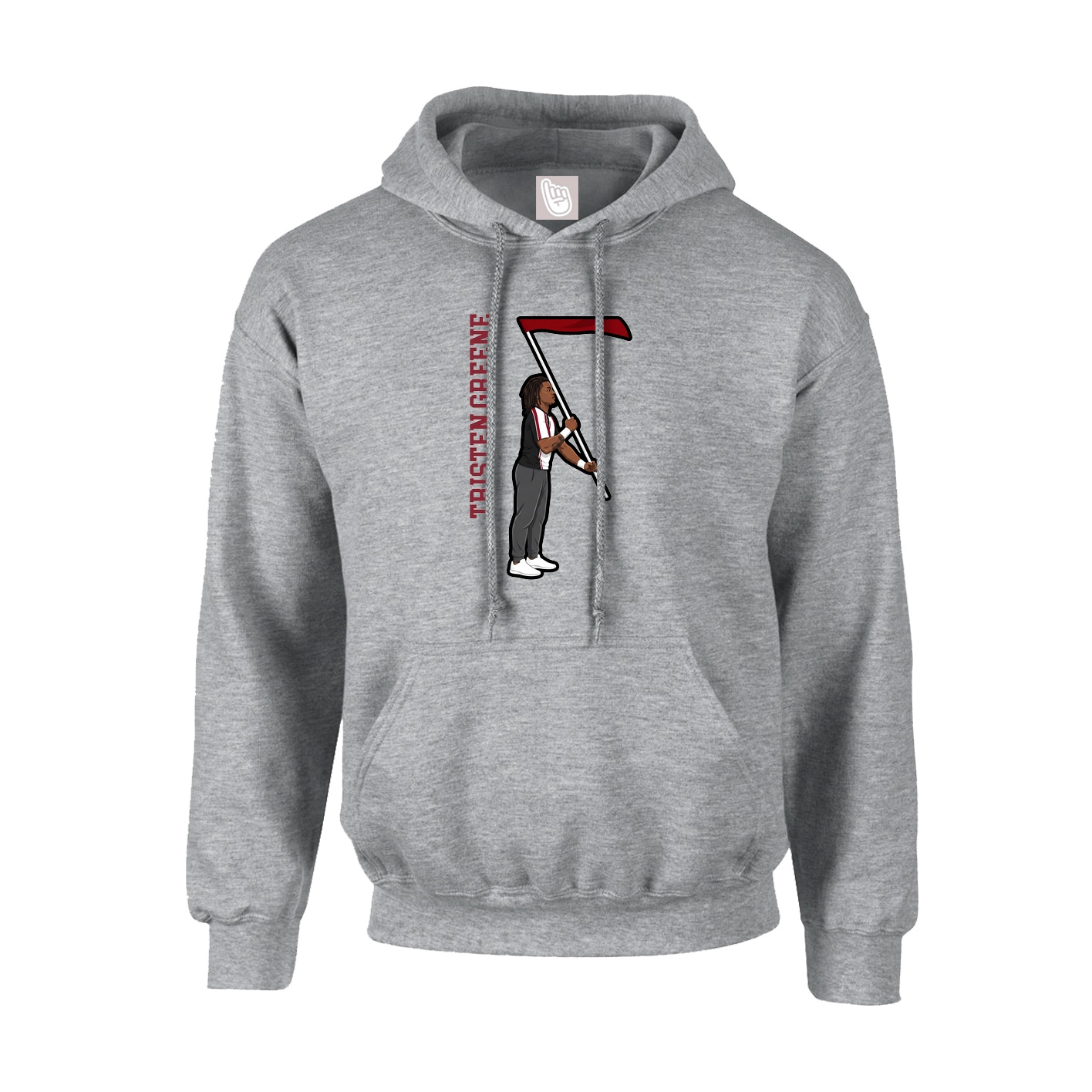 Youth Hoodie — Name Vertical in Grey