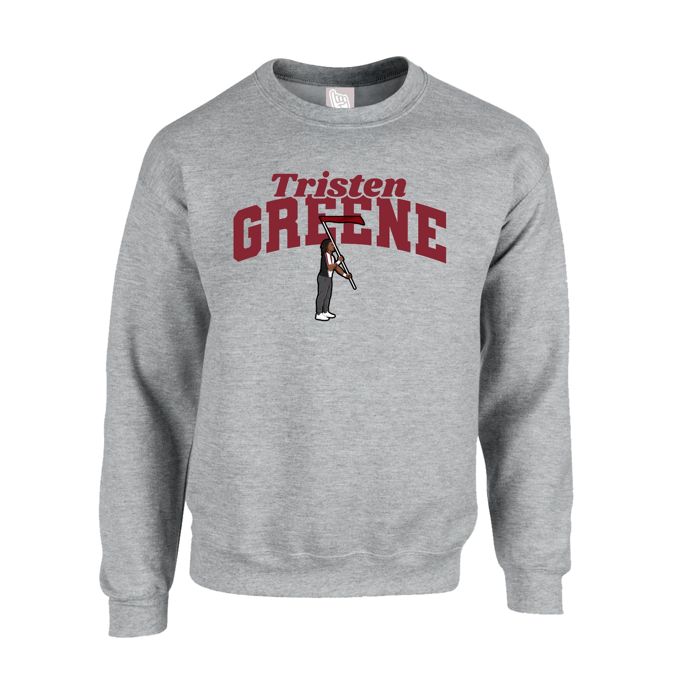 Fleece Crew — Signature Arch in Grey