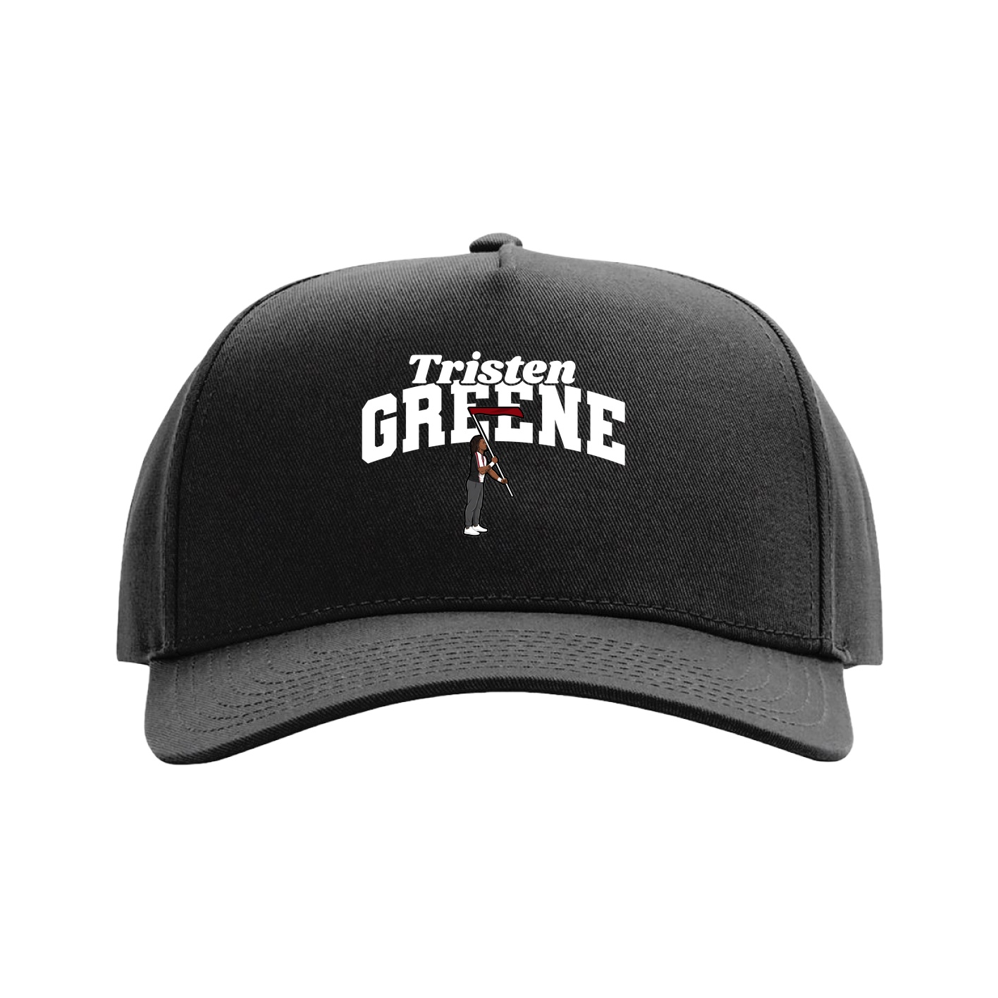Full Fabric Five-Panel Champ Cap — Signature Arch in Black