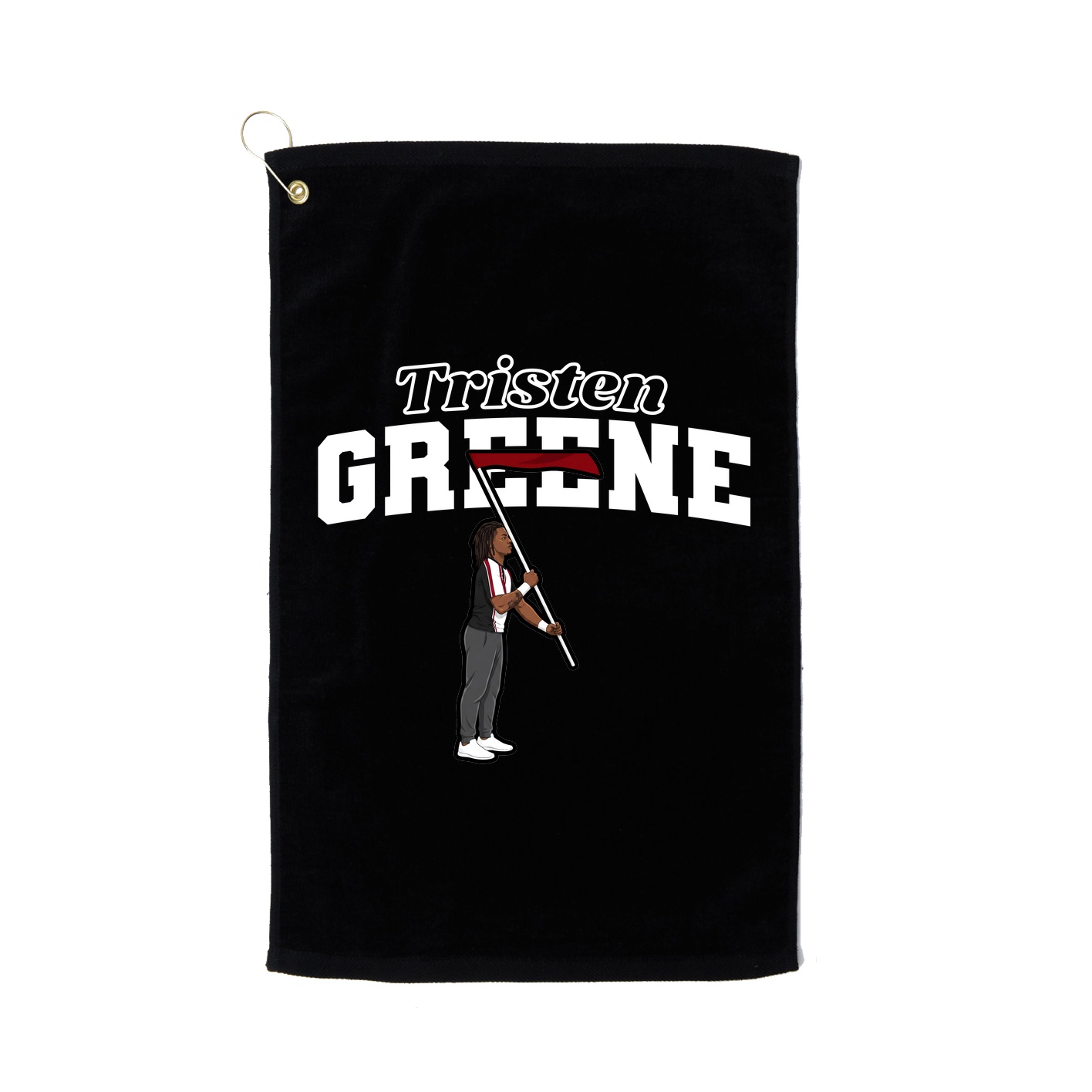 Golf Towel — Name Arch in Black