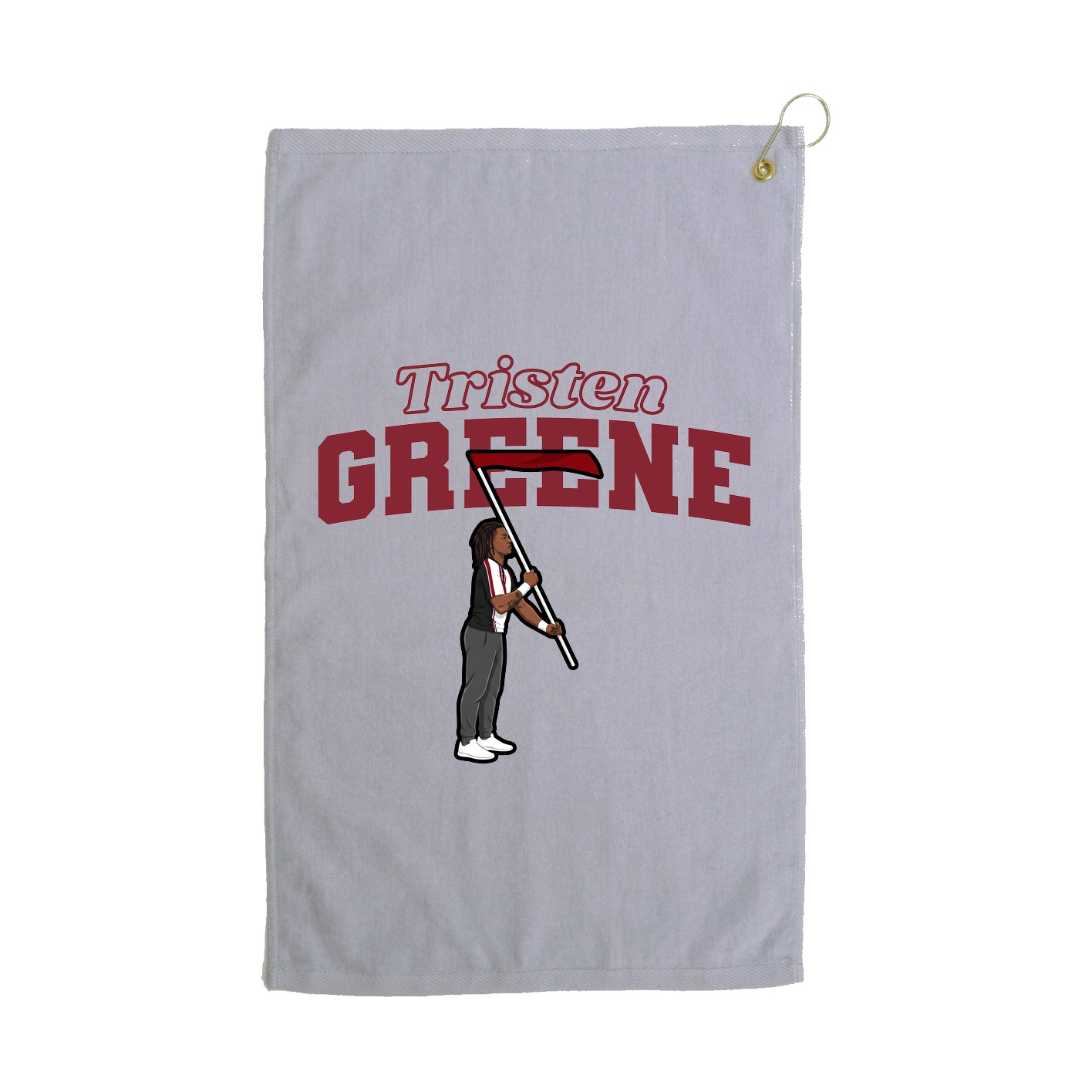 Golf Towel — Name Arch in Grey