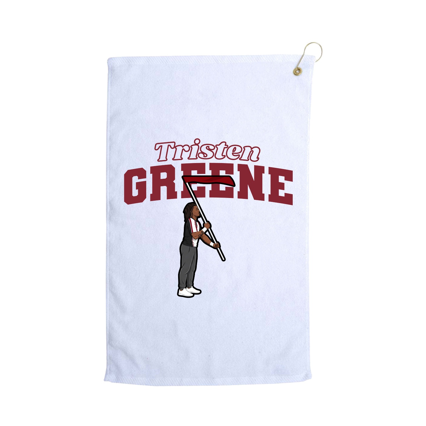Golf Towel — Name Arch in White