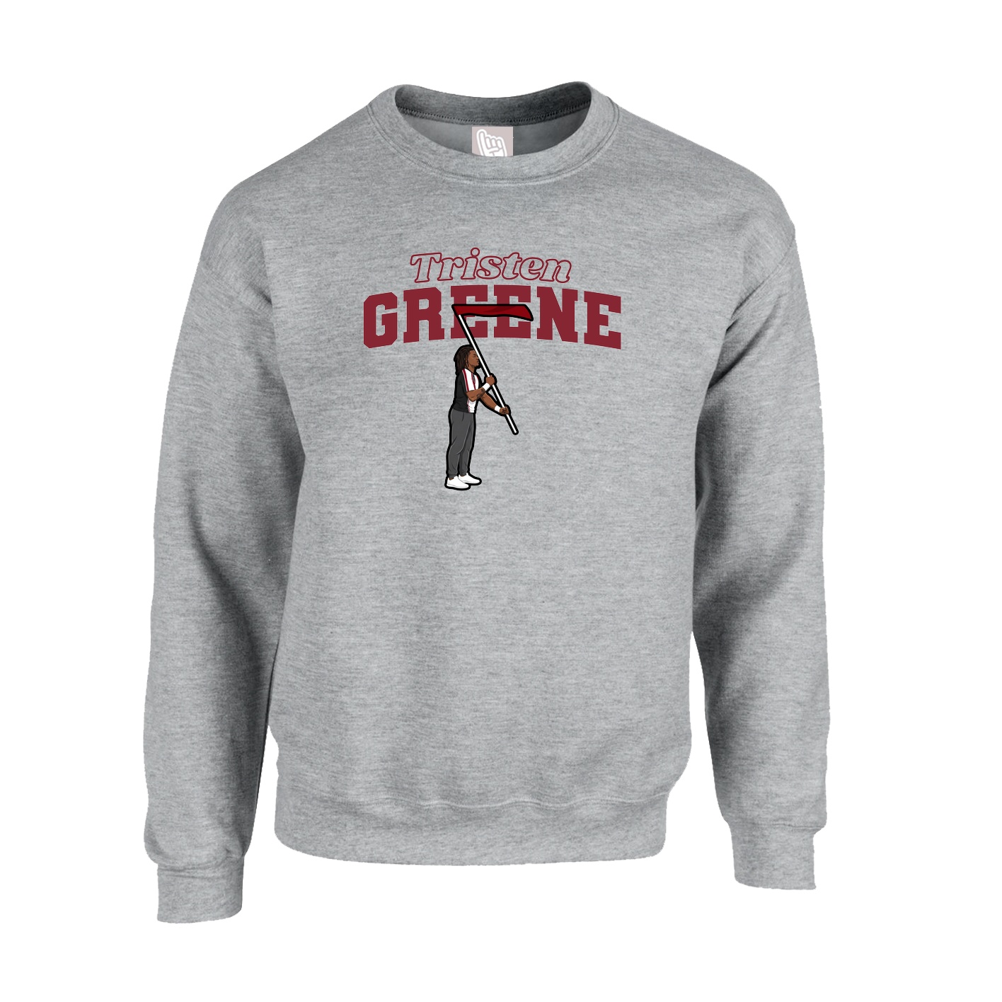 Fleece Crew — Name Arch in Grey