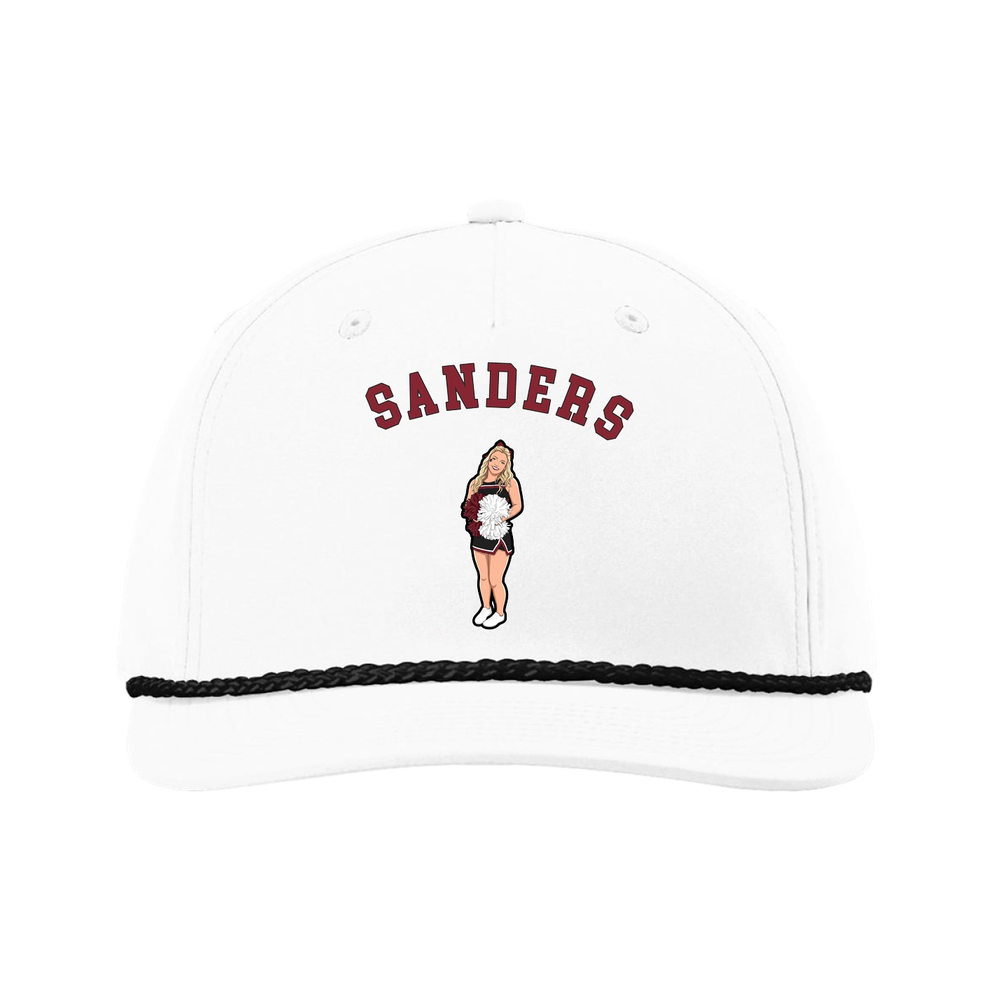 Five-Panel Classic Rope Cap — Shirsey Arch in White