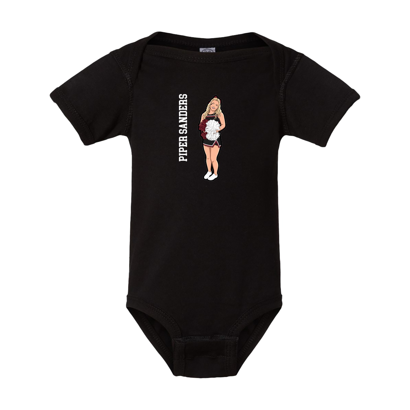 Baby Onesie — Name Vertical in Black