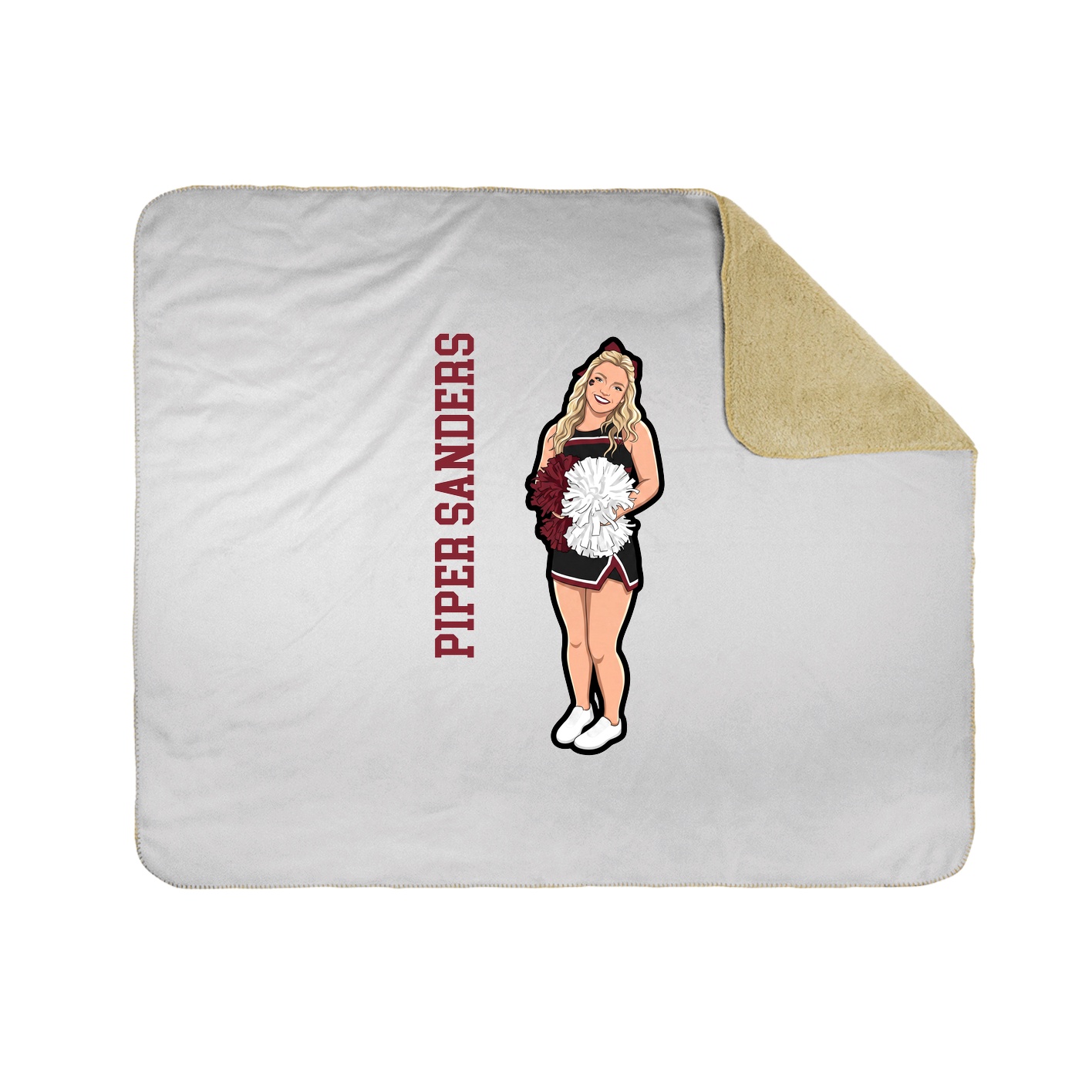 Throw Blanket — Name Vertical in White