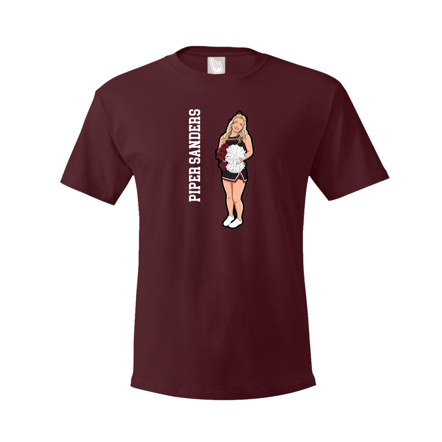 Tee — Name Vertical in Maroon
