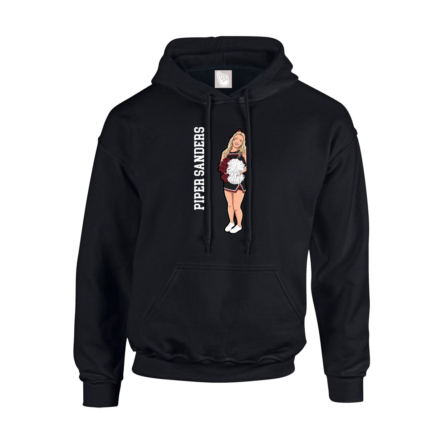 Youth Hoodie — Name Vertical in Black