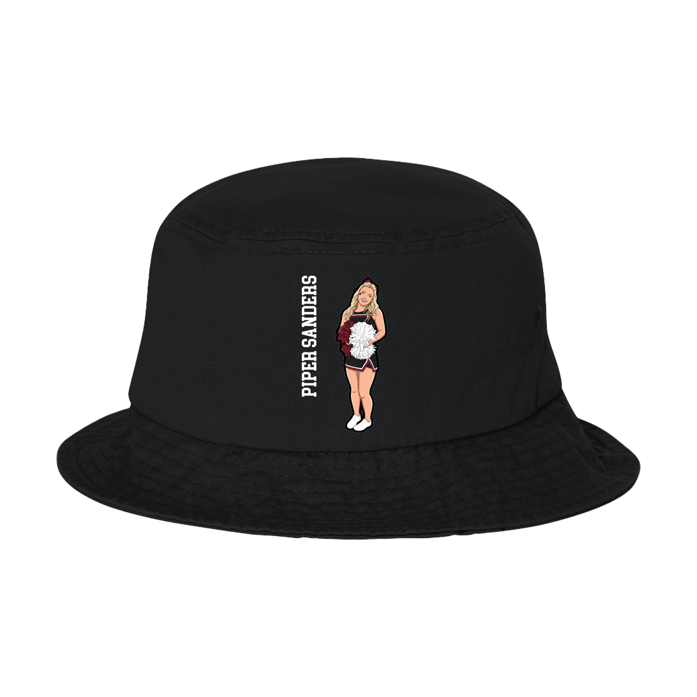 Bucket Cap — Name Vertical in Black