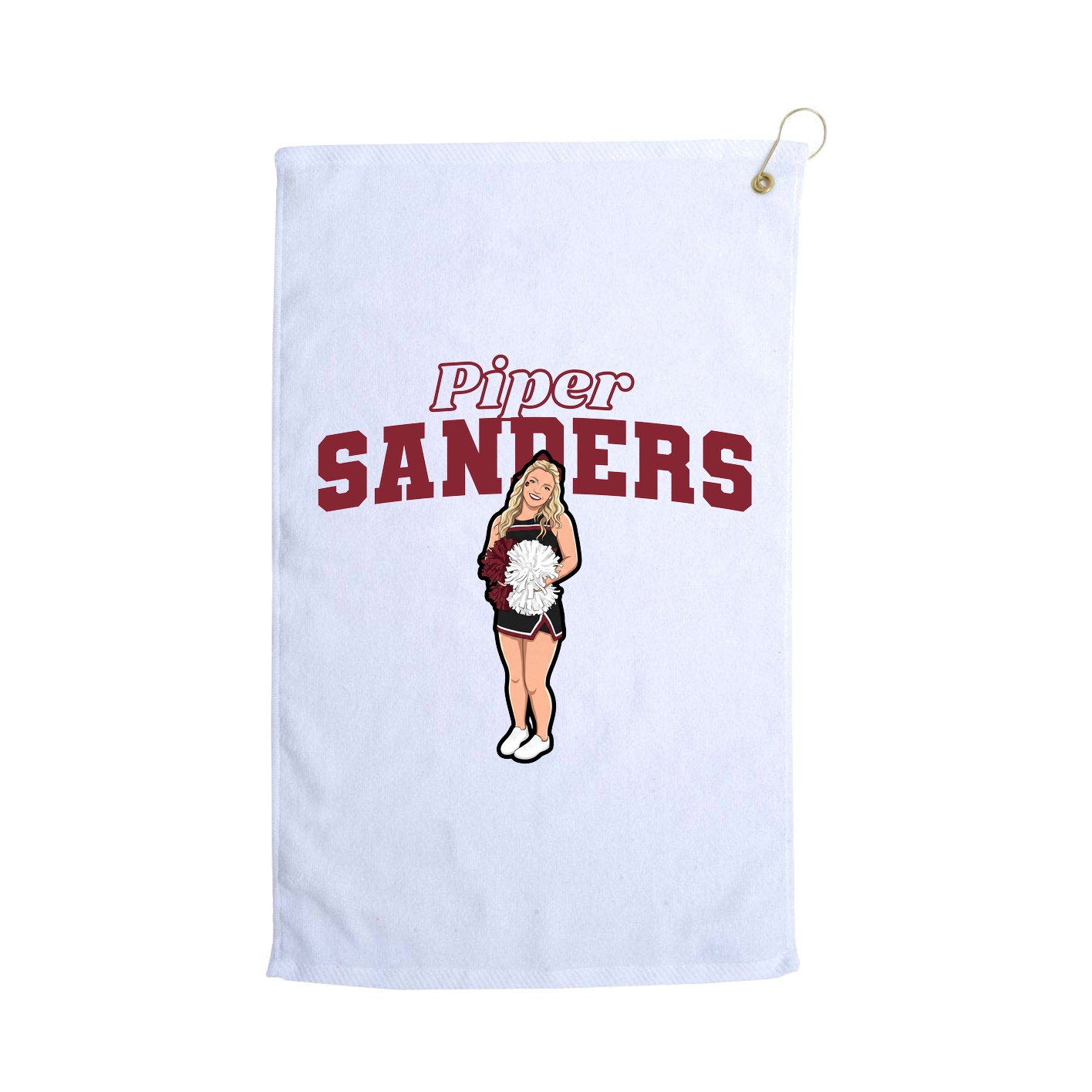 Golf Towel — Name Arch in White