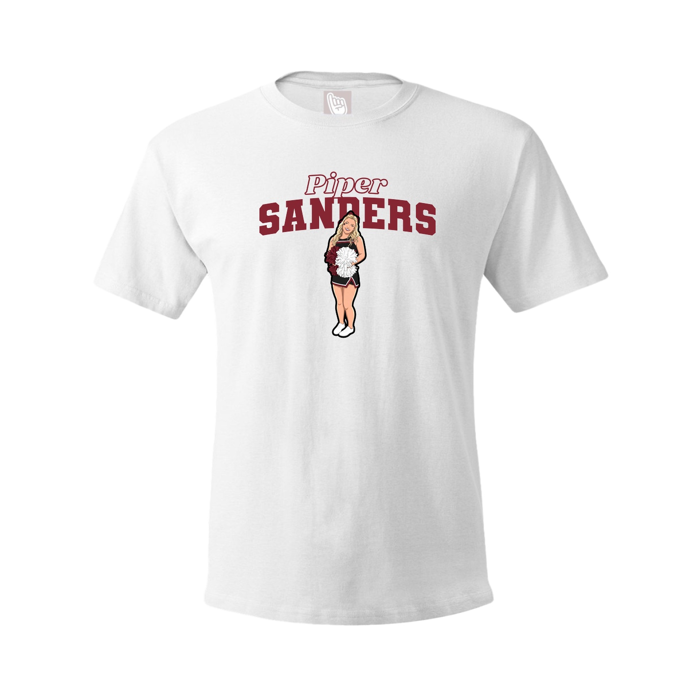 Youth Tee — Name Arch in White