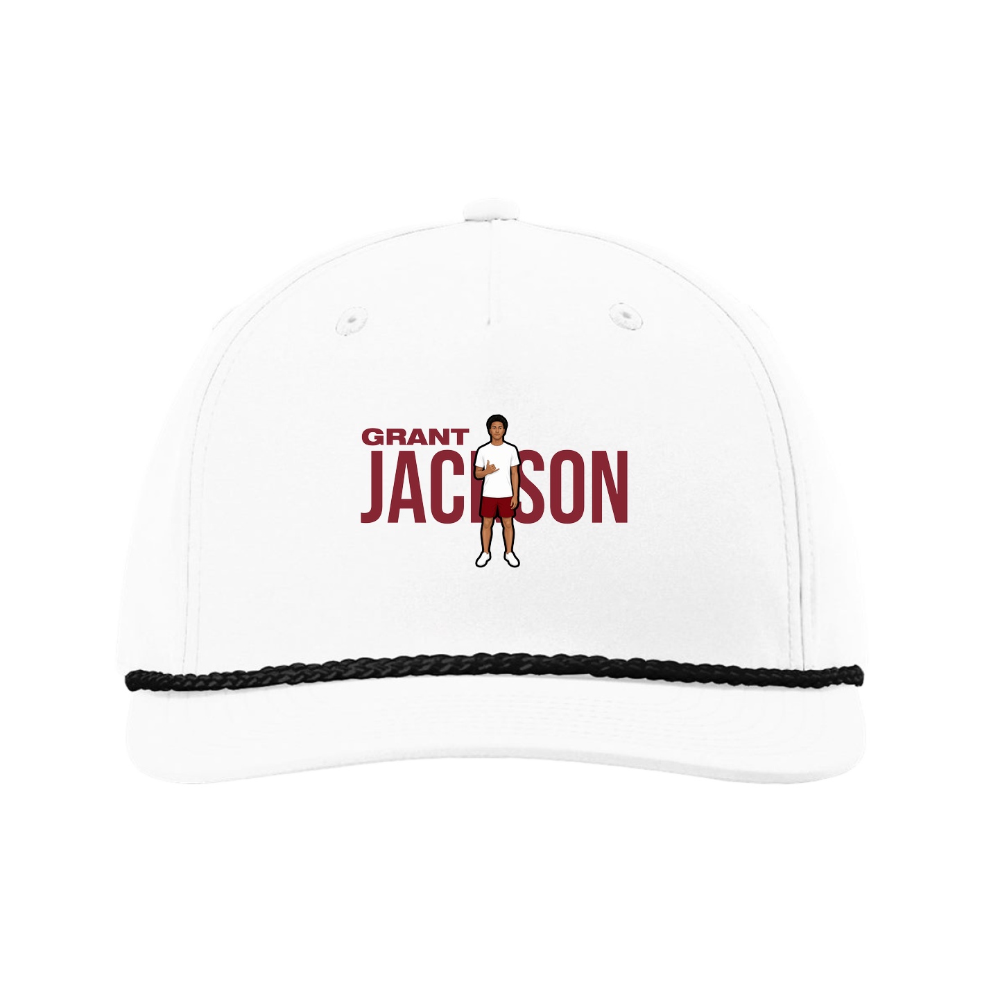 Five-Panel Classic Rope Cap — Player Name in White