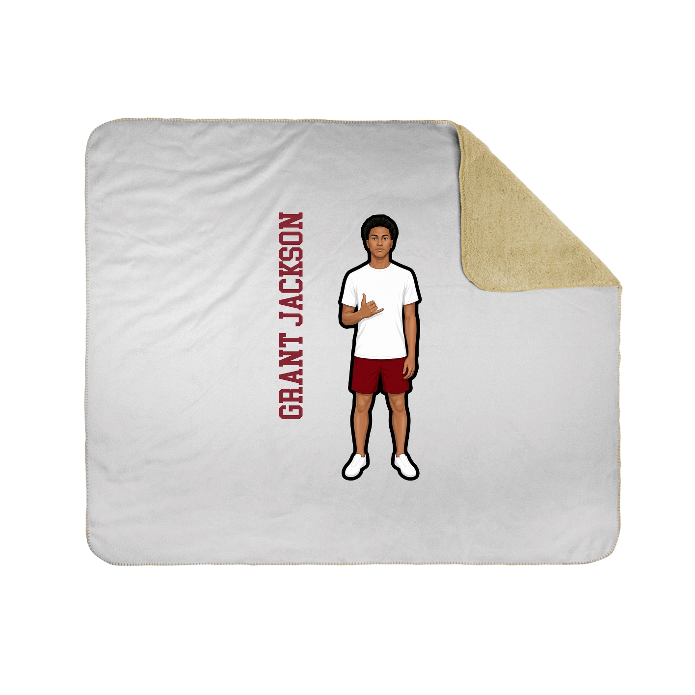 Throw Blanket — Name Vertical in White