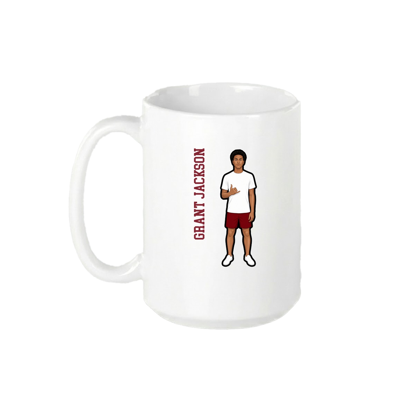 15oz Coffee Mug — Name Vertical in White