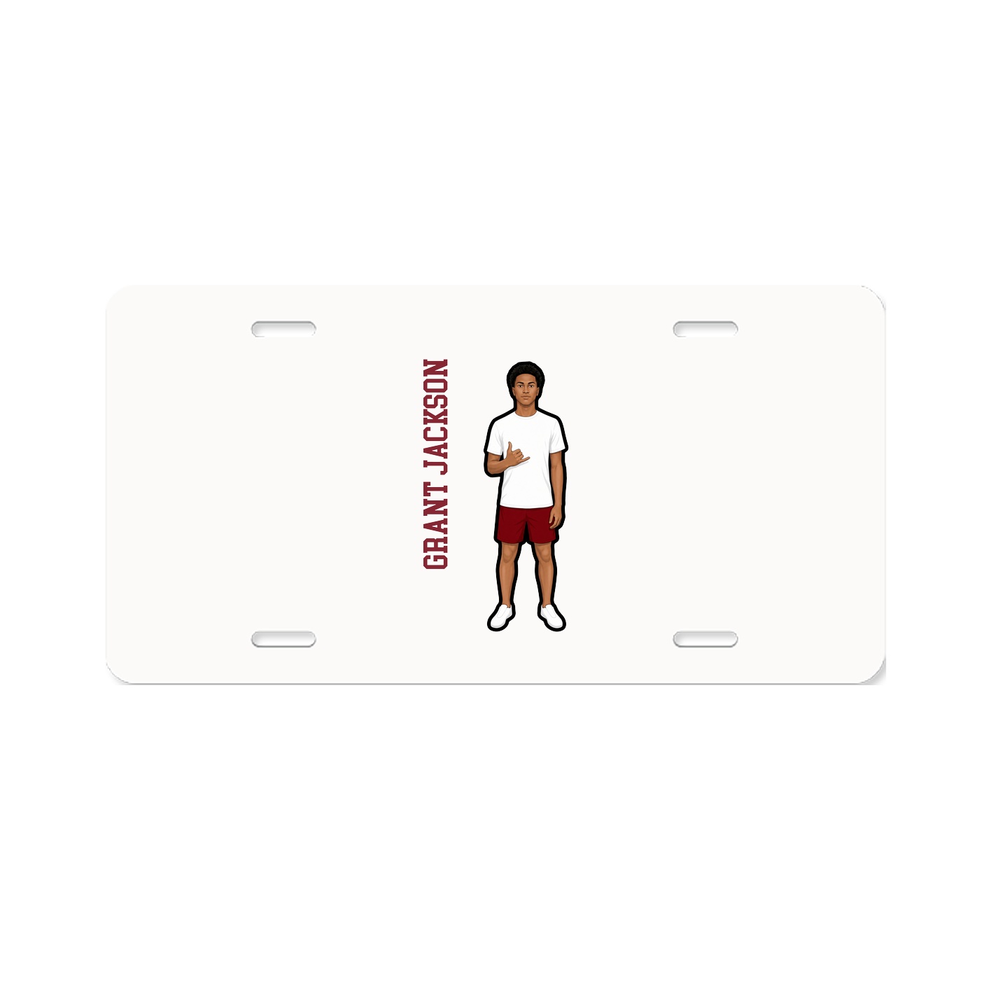 License Plate — Name Vertical in Classic