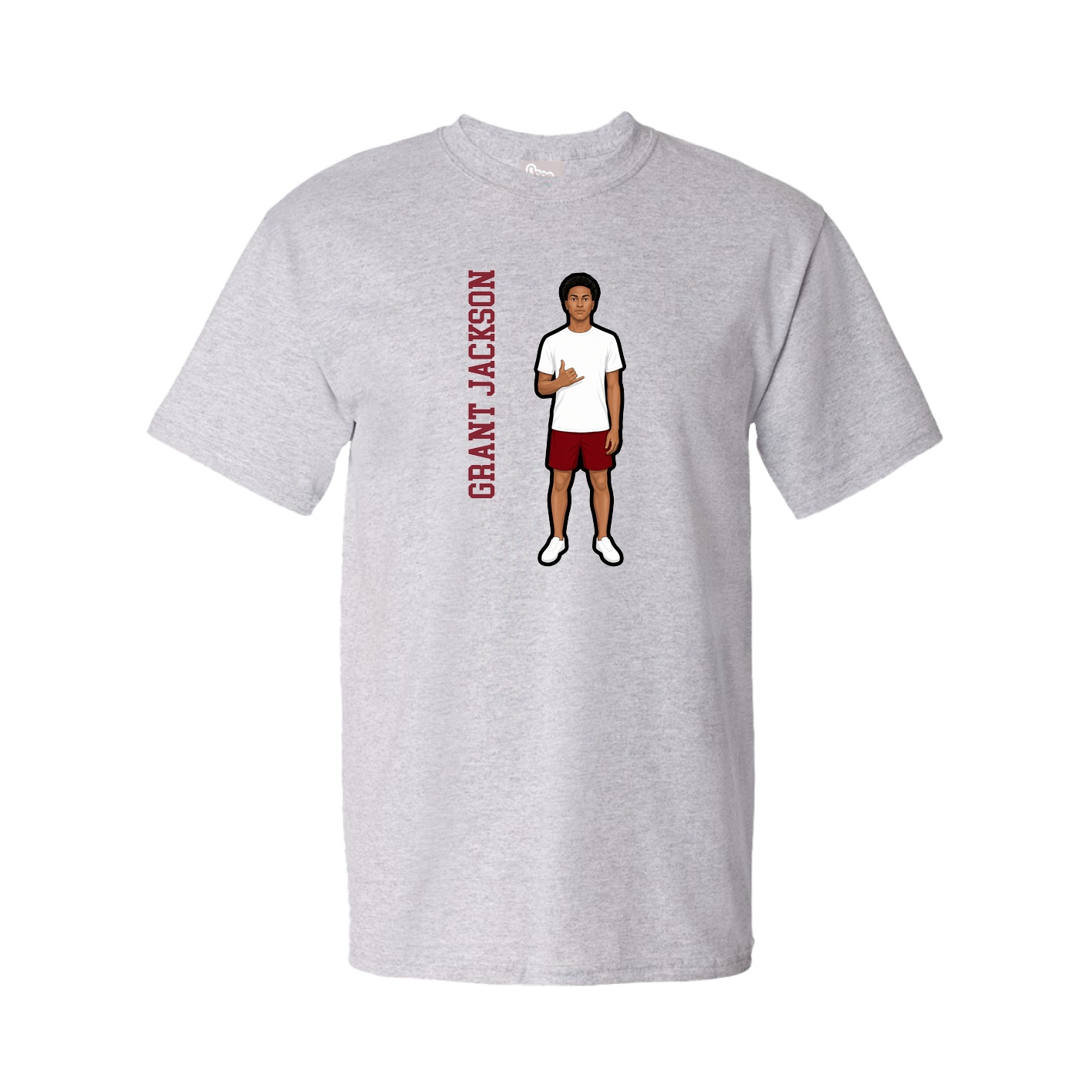 Youth Tee — Name Vertical in Grey