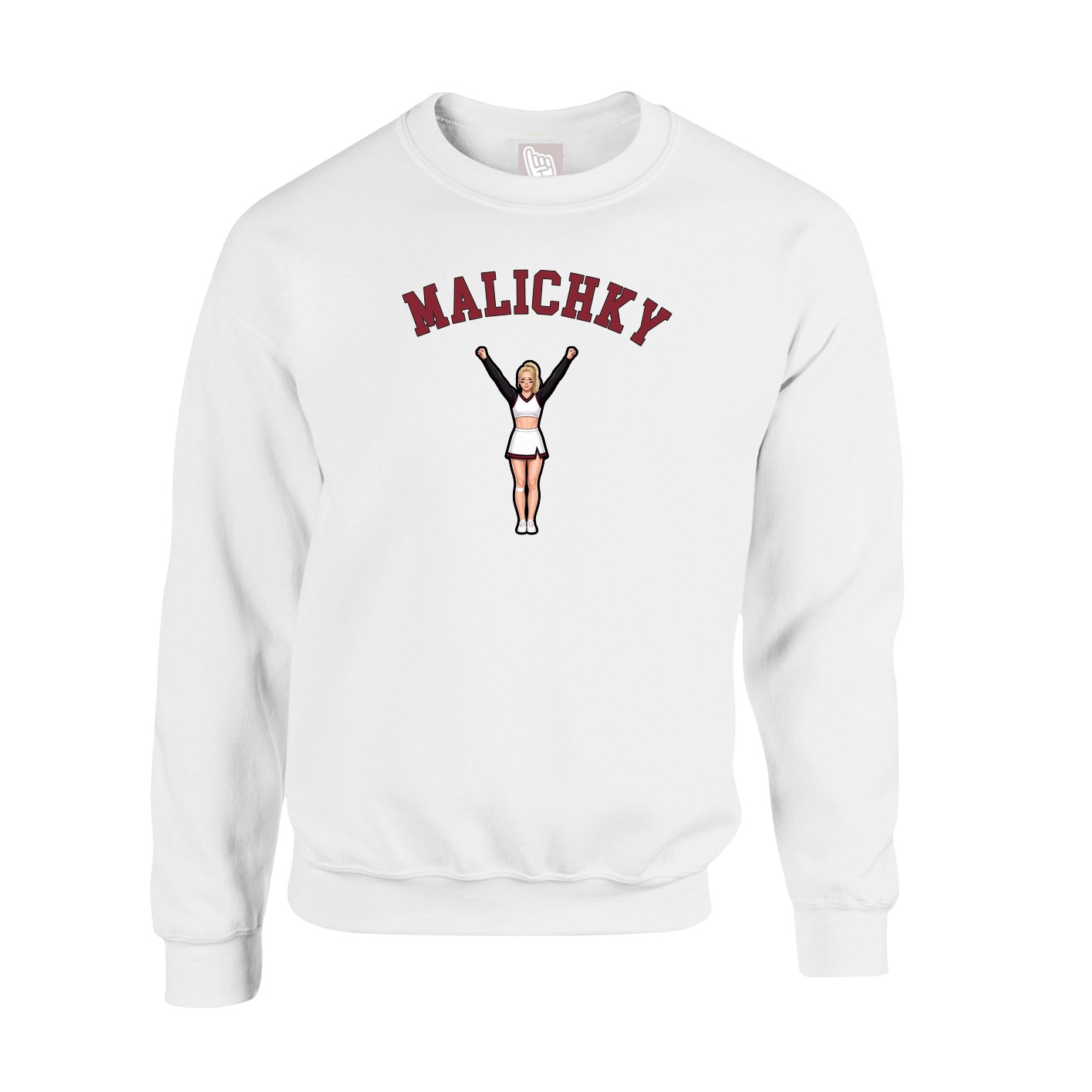 Fleece Crew — Shirsey Arch in White