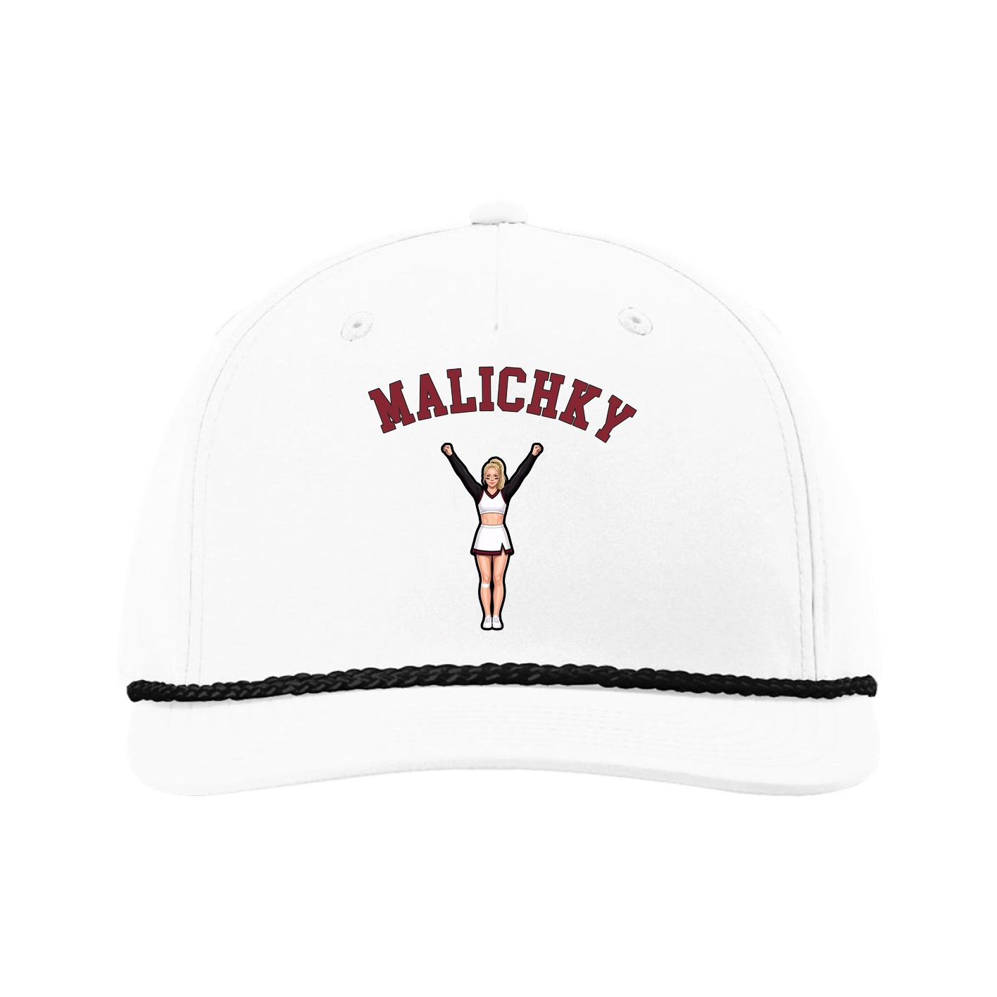 Five-Panel Classic Rope Cap — Shirsey Arch in White