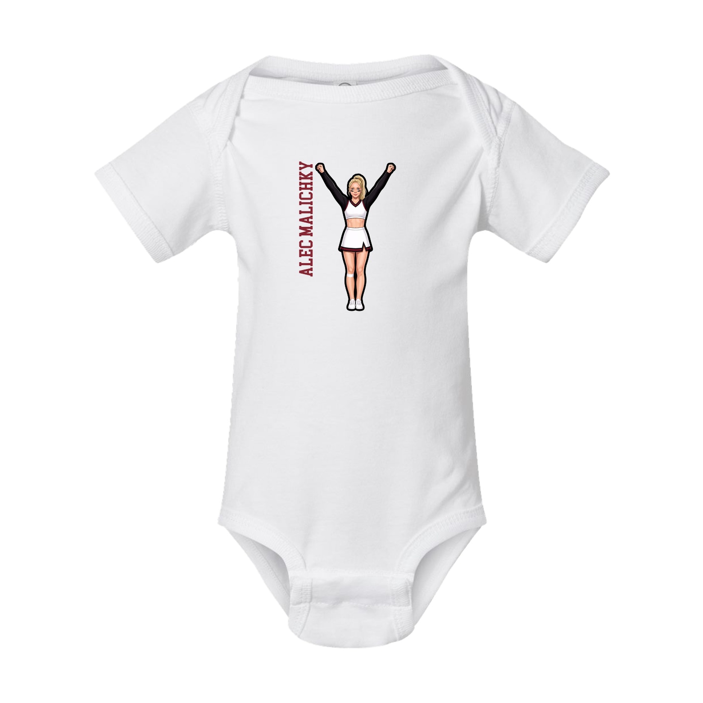 Baby Onesie — Name Vertical in White
