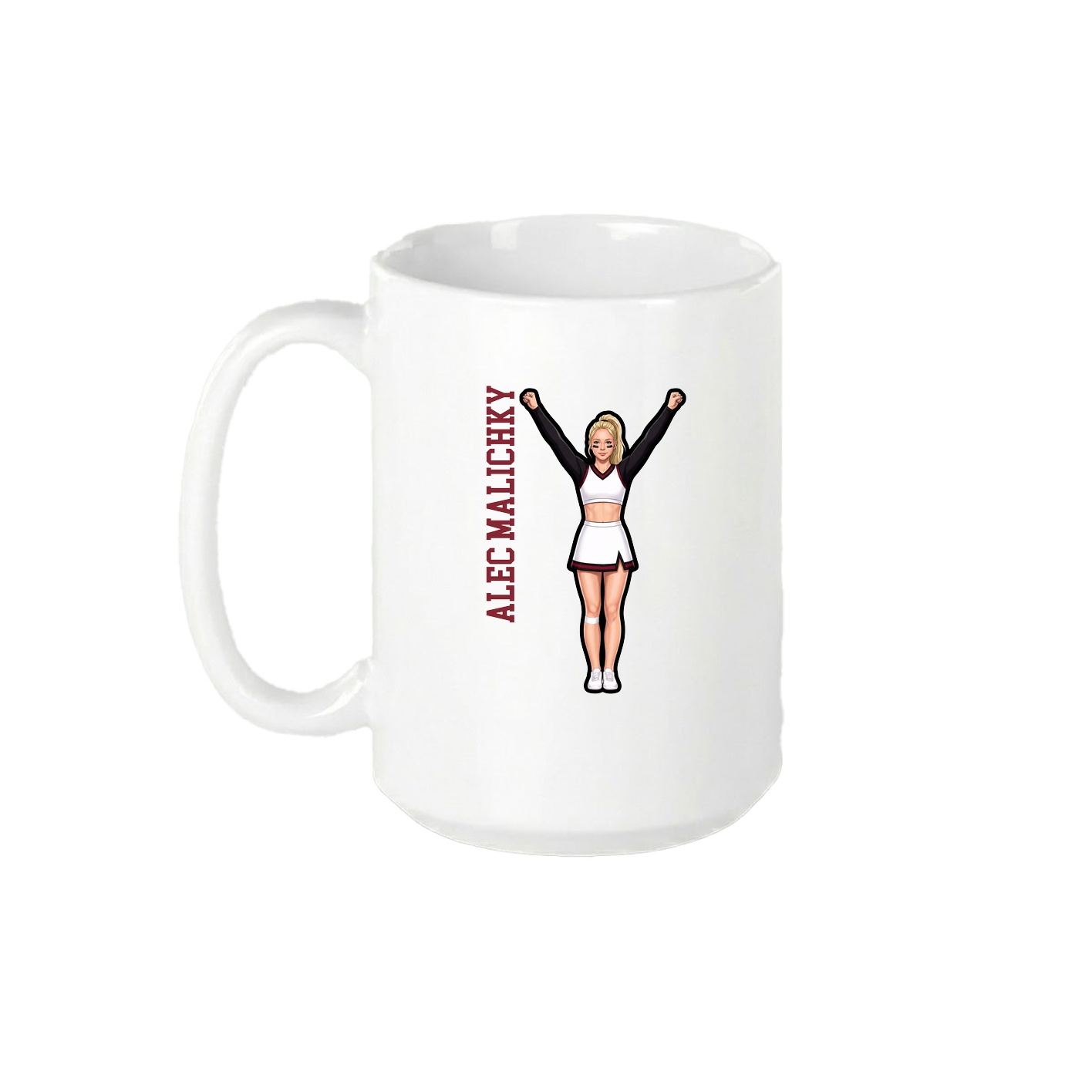 15oz Coffee Mug — Name Vertical in White