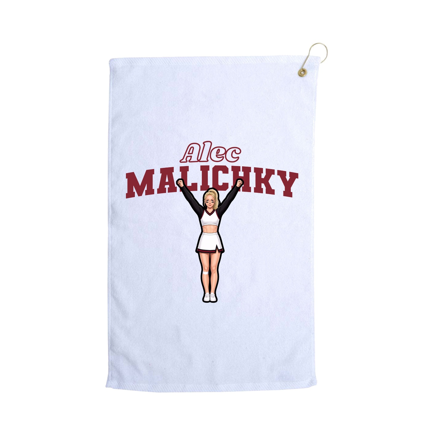 Golf Towel — Name Arch in White