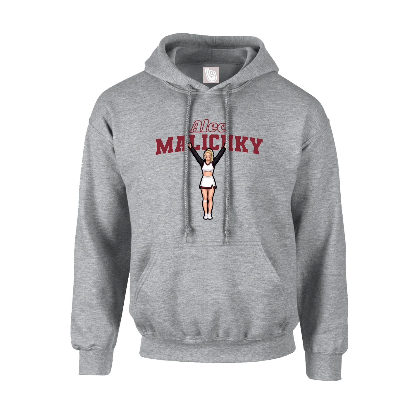 Youth Hoodie — Name Arch in Grey