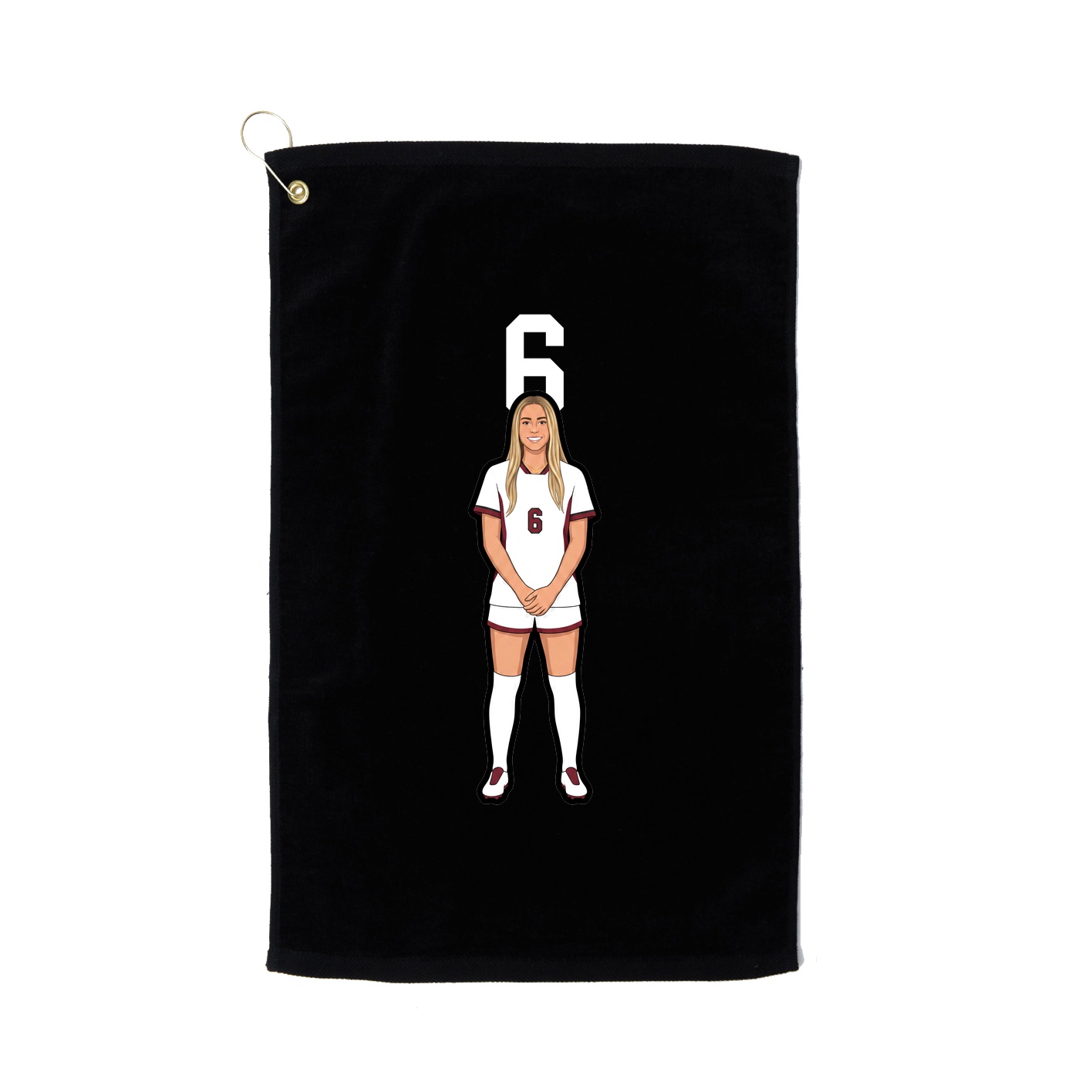 Golf Towel — Number Top in Black