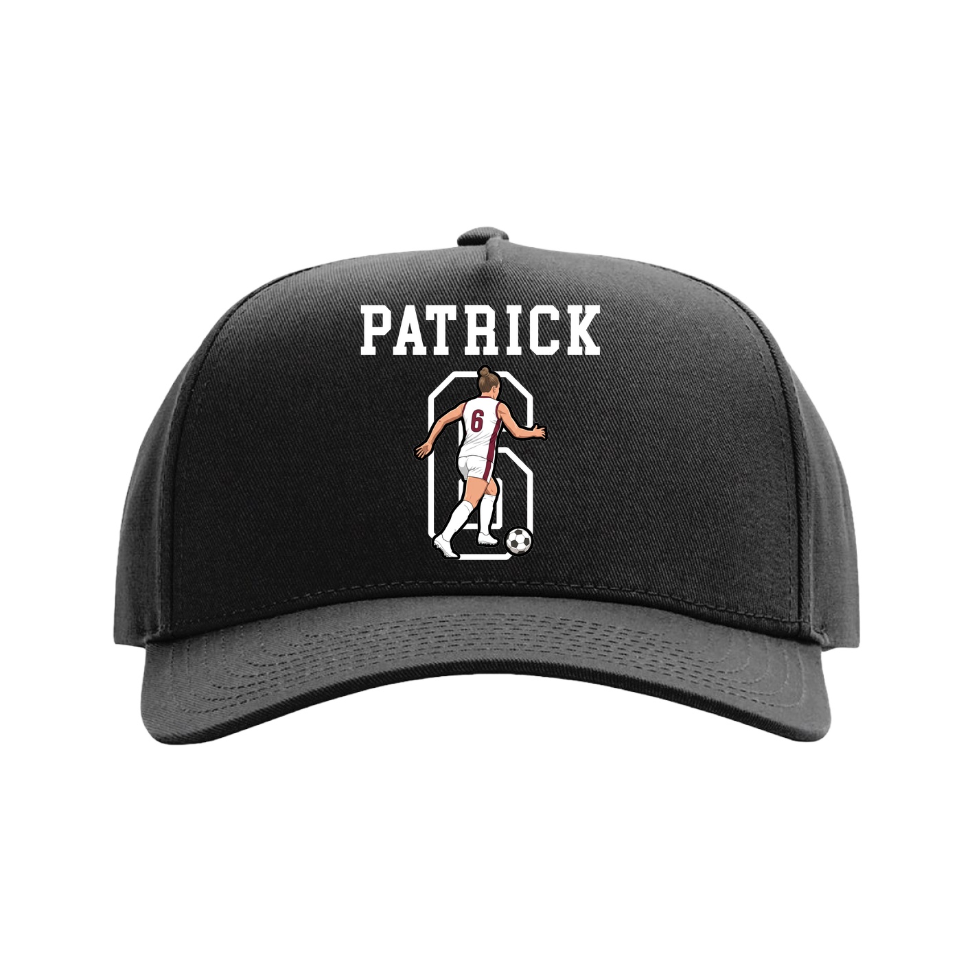 Full Fabric Five-Panel Champ Cap — Shirsey in Black