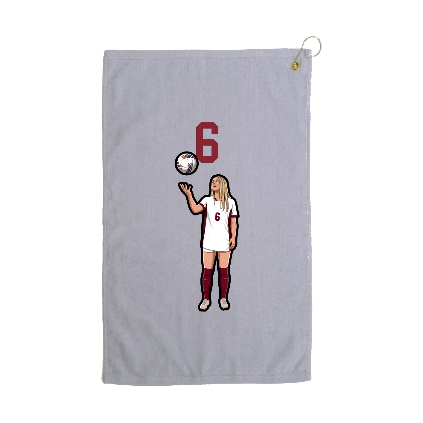 Golf Towel — Number Top in Grey