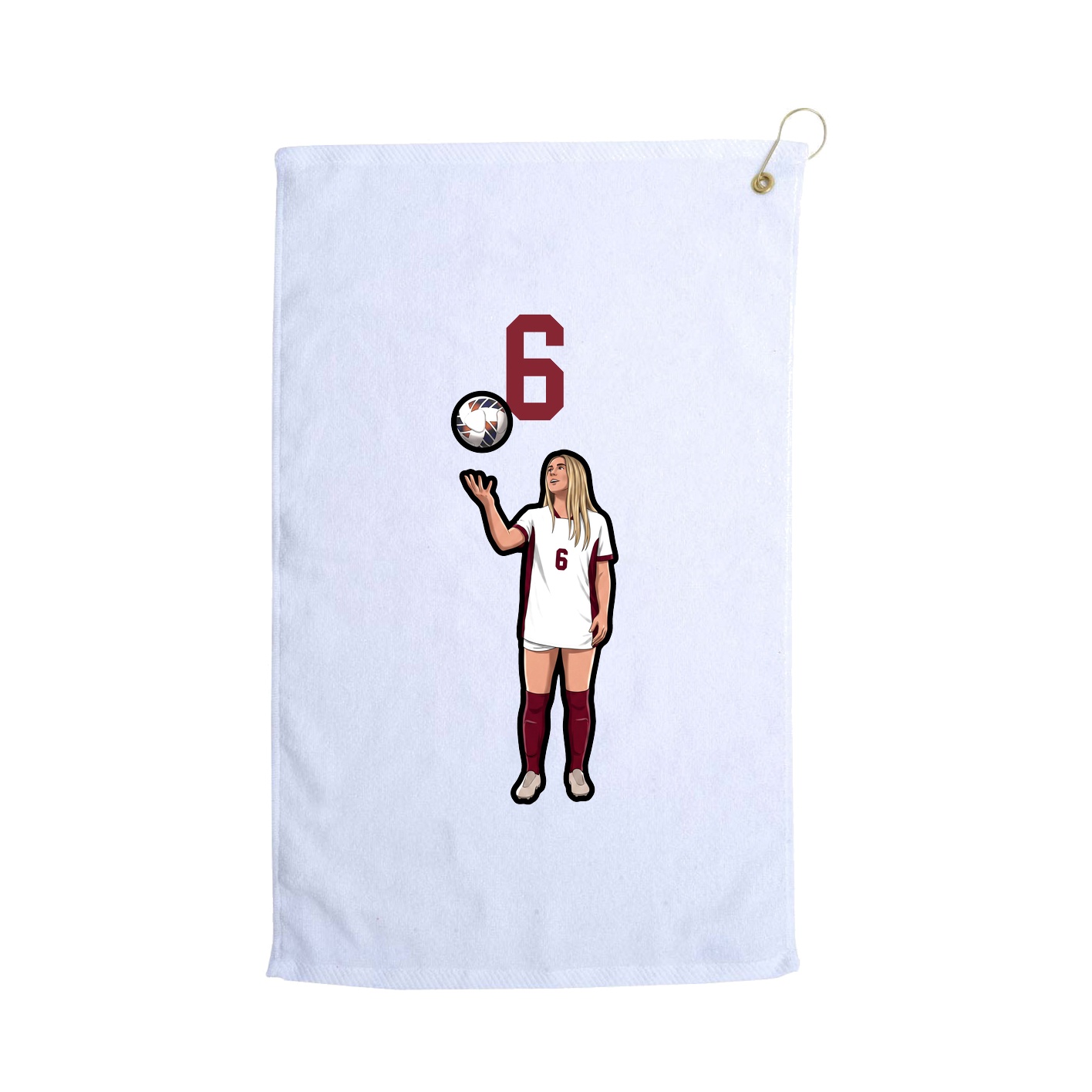 Golf Towel — Number Top in White