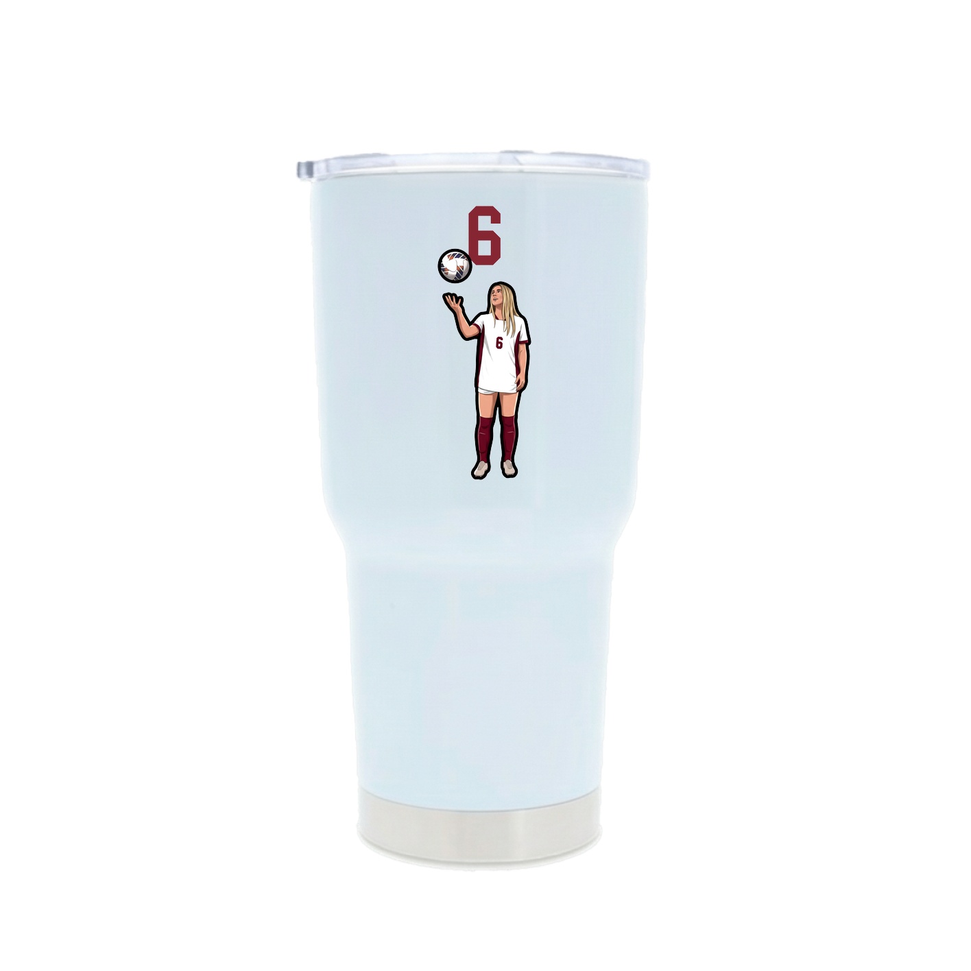 30oz Stainless Steel Tumbler — Number Top in White