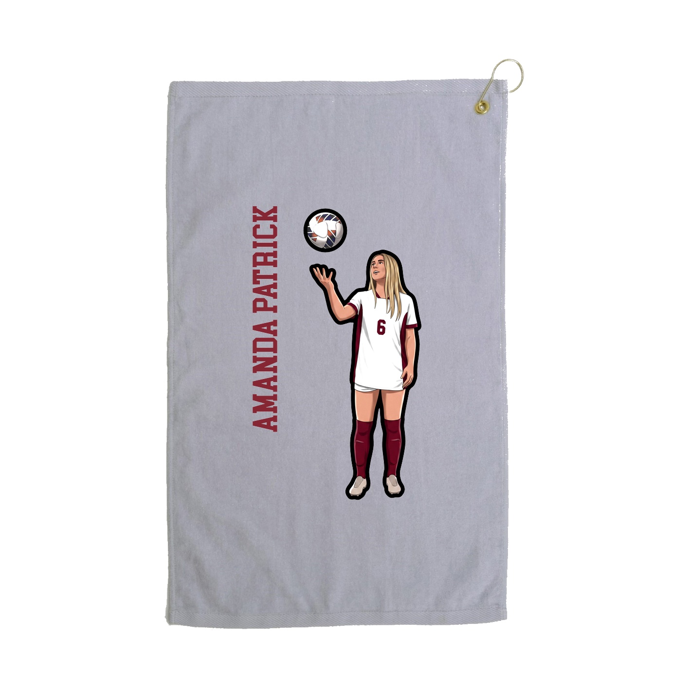 Golf Towel — Name Vertical in Grey