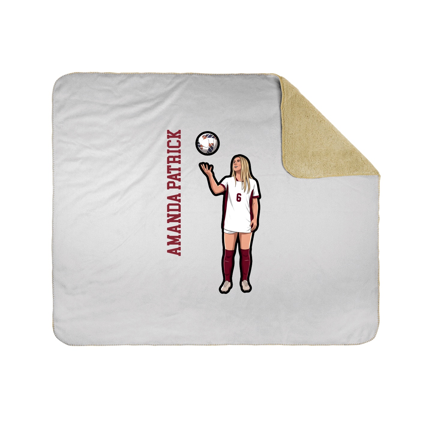 Throw Blanket — Name Vertical in White