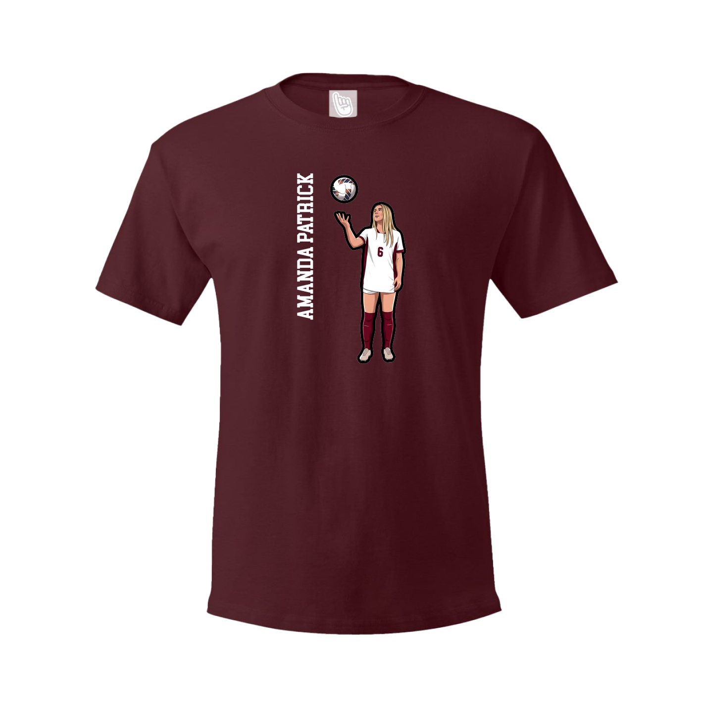 Tee — Name Vertical in Maroon