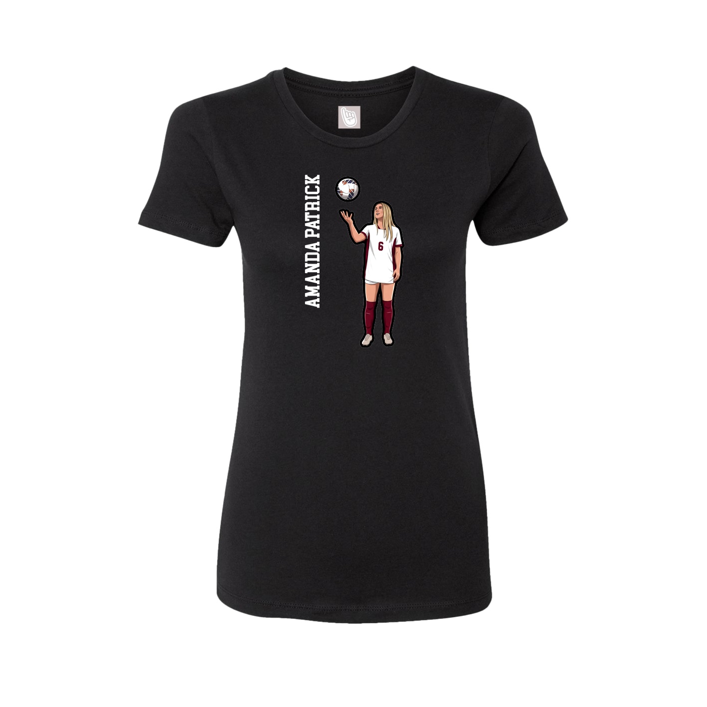Womens Tee — Name Vertical in Black