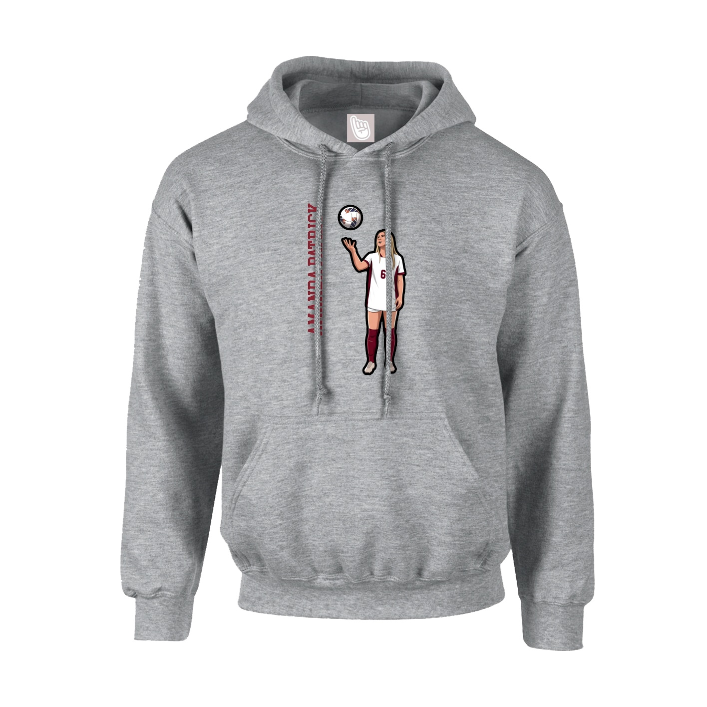 Youth Hoodie — Name Vertical in Grey