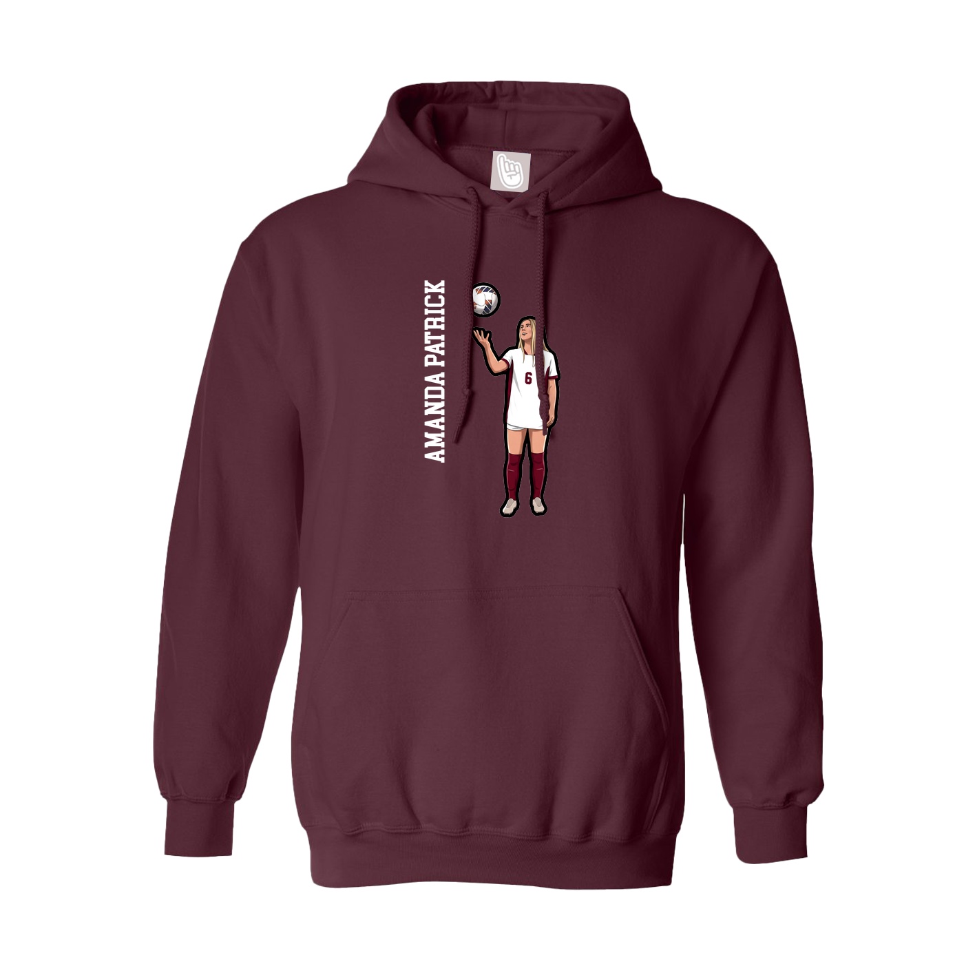 Youth Hoodie — Name Vertical in Maroon