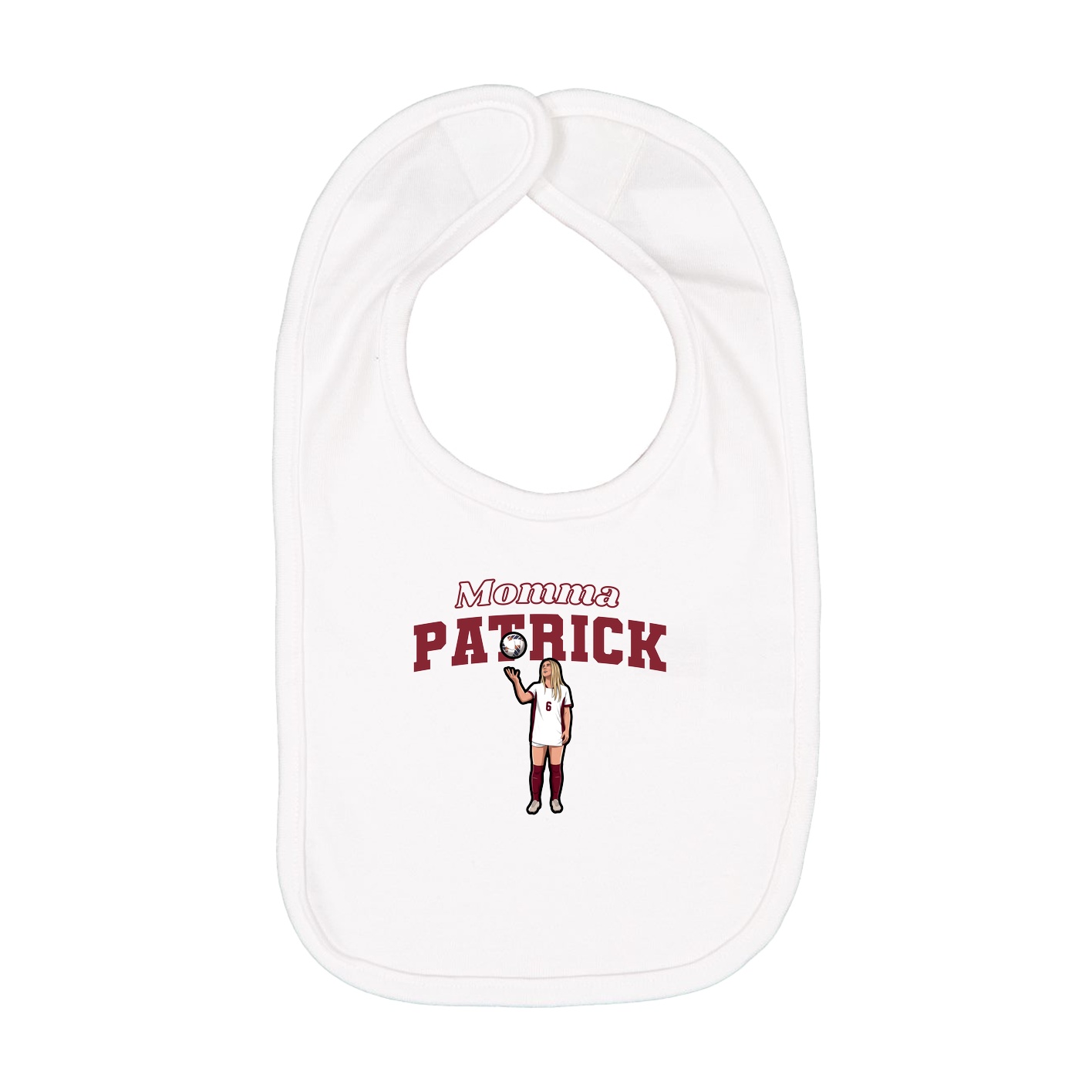 Infant Bib — Mothers Day Block in White