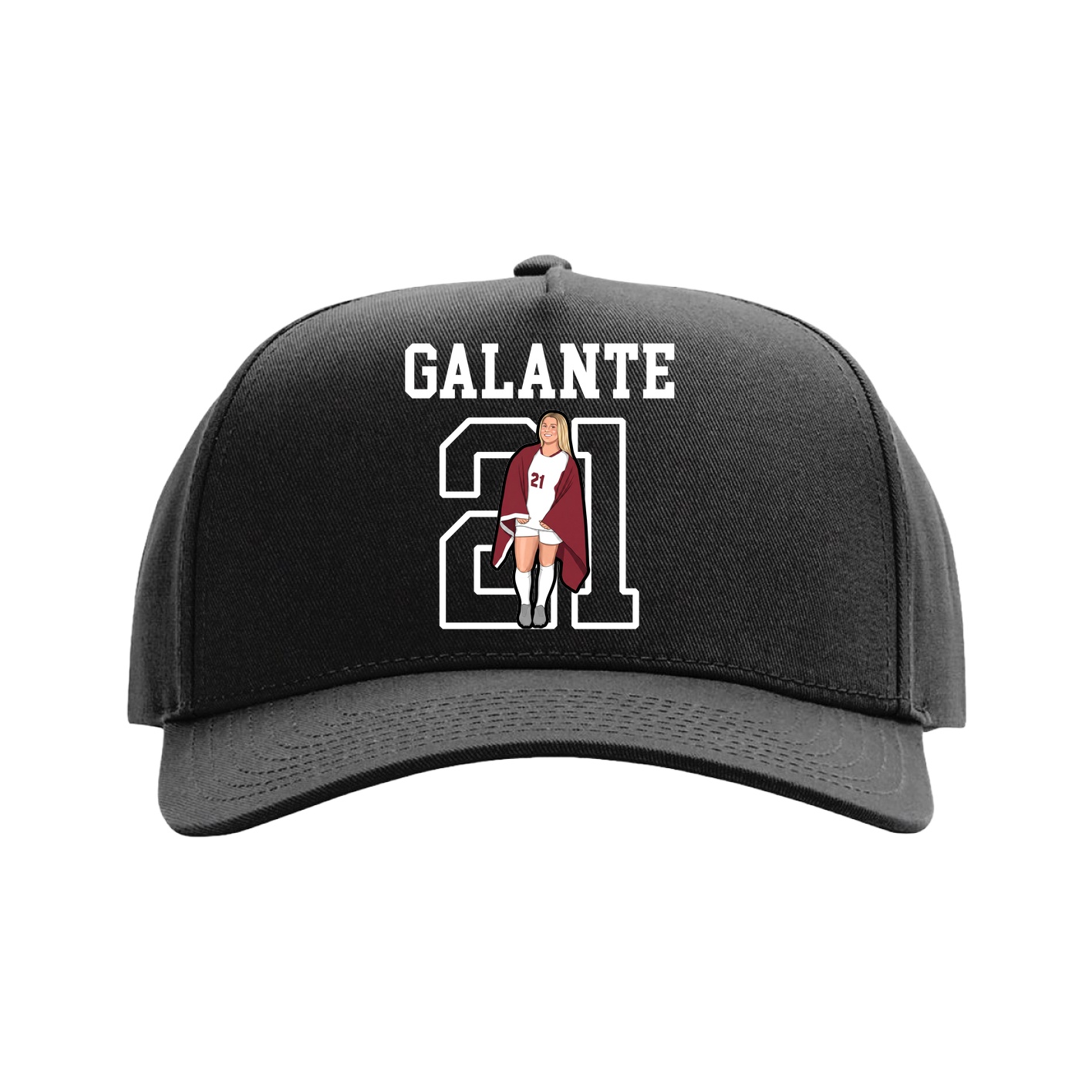 Full Fabric Five-Panel Champ Cap — Shirsey in Black