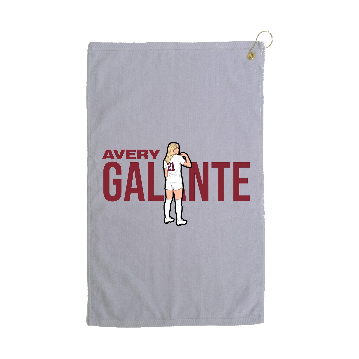 Golf Towel — Player Name in Grey