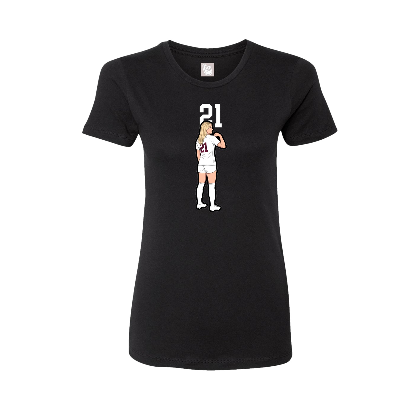 Fitted Women's Tee — Number Top in Black