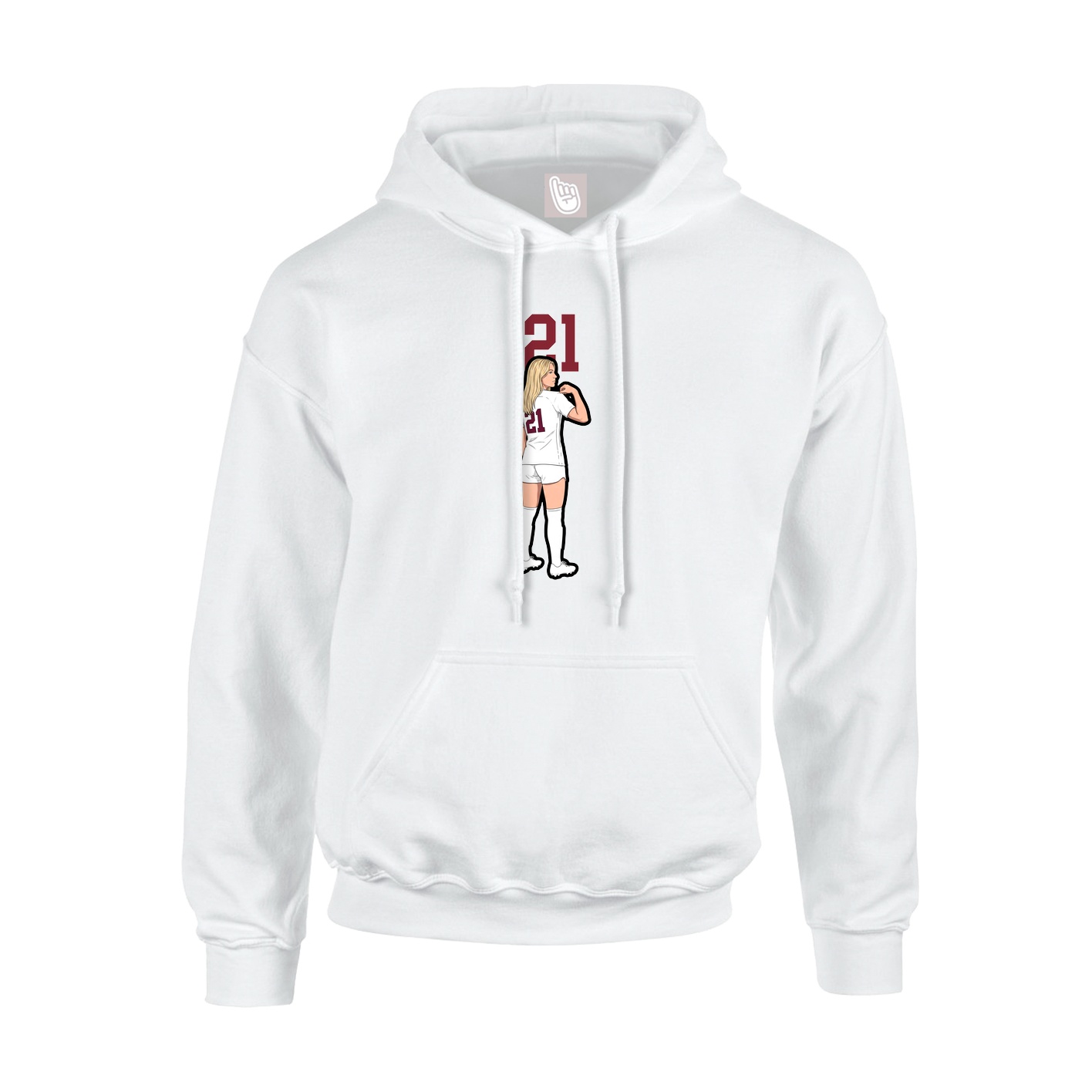 Hoodie — Number Top in White