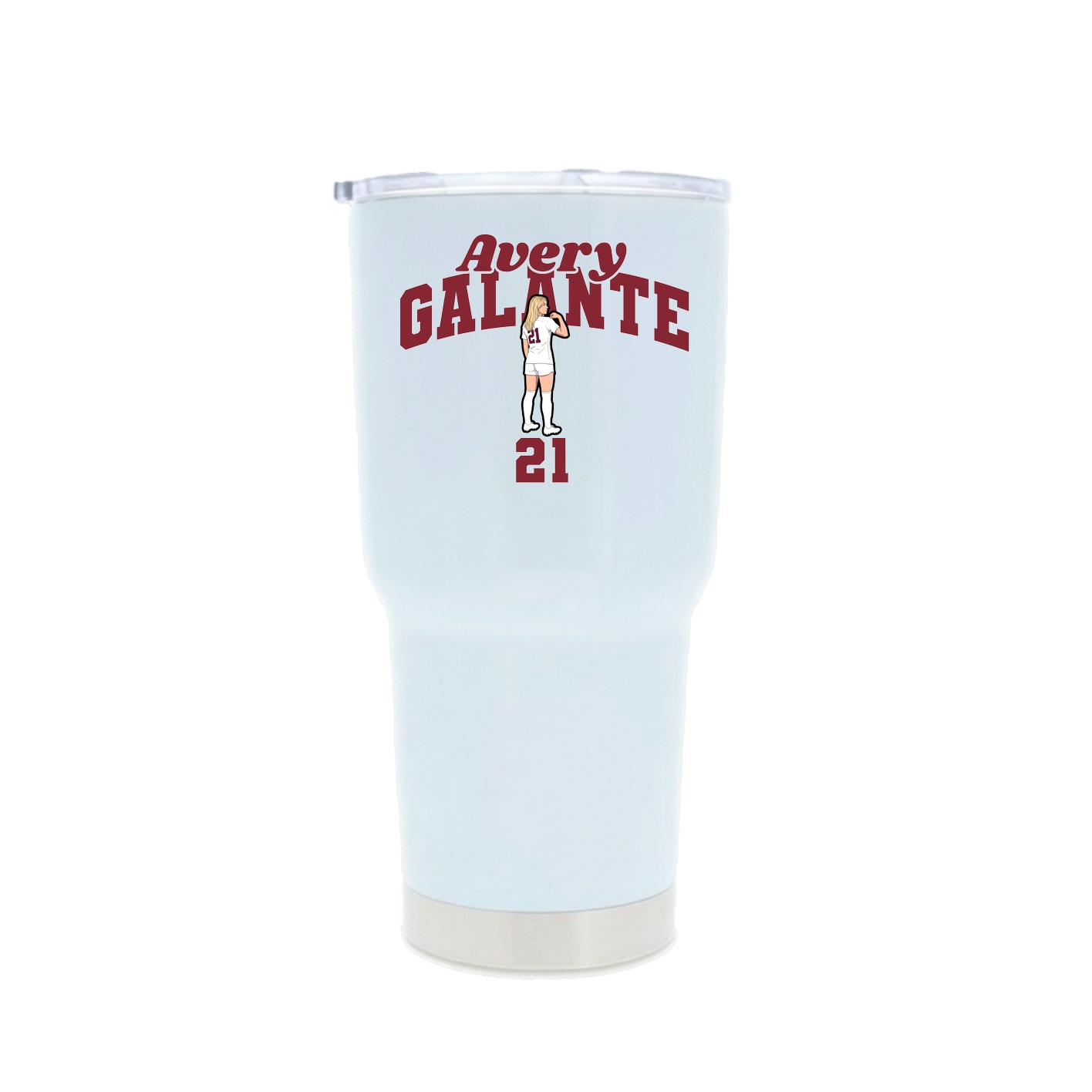 30oz Stainless Steel Tumbler — Signature Arch in White