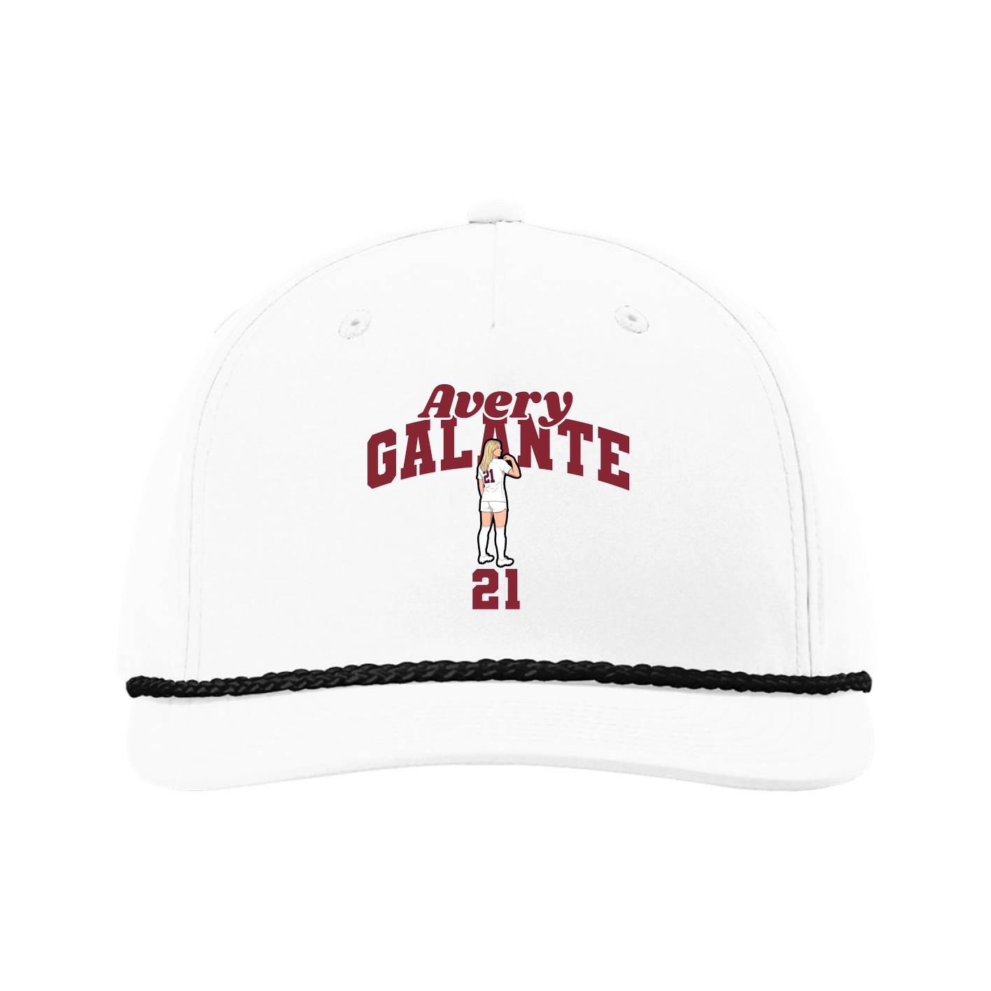 Five-Panel Classic Rope Cap — Signature Arch in White
