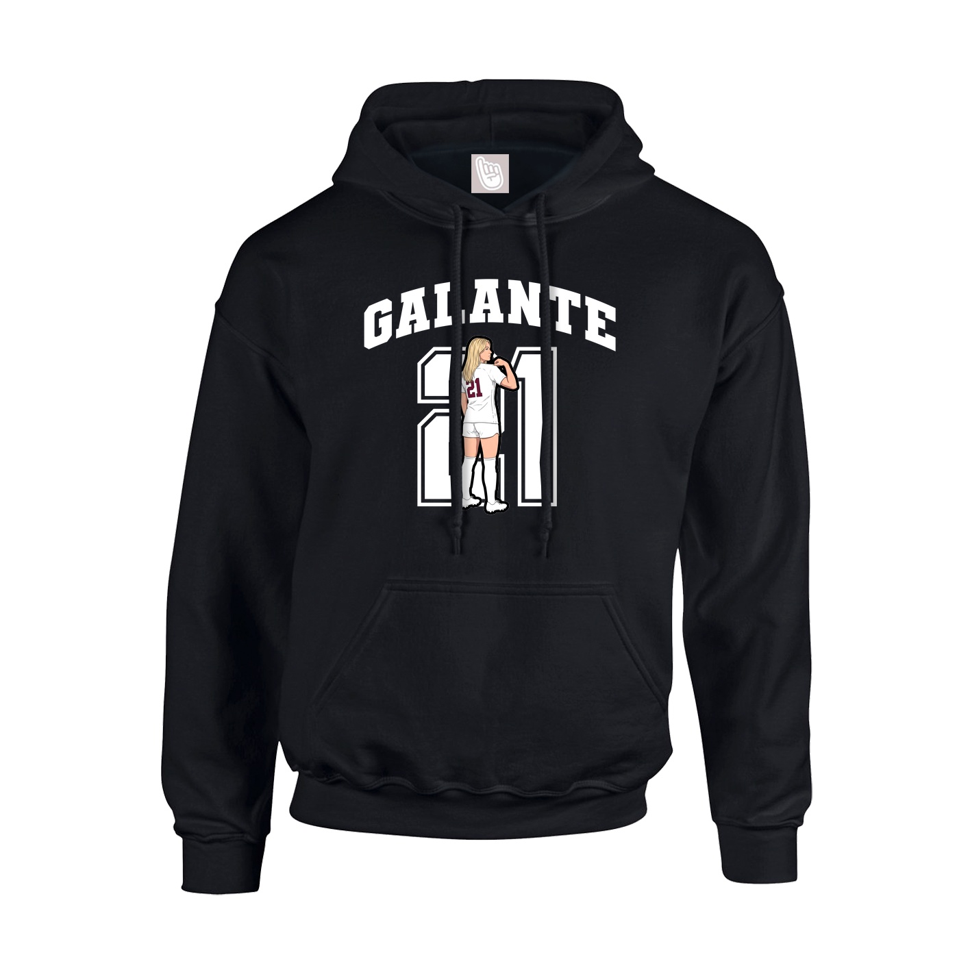 Youth Hoodie — Number in Black