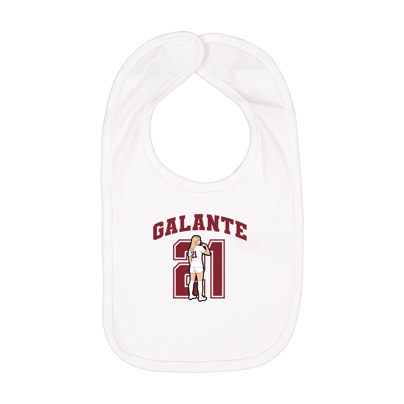 Infant Bib — Number in White