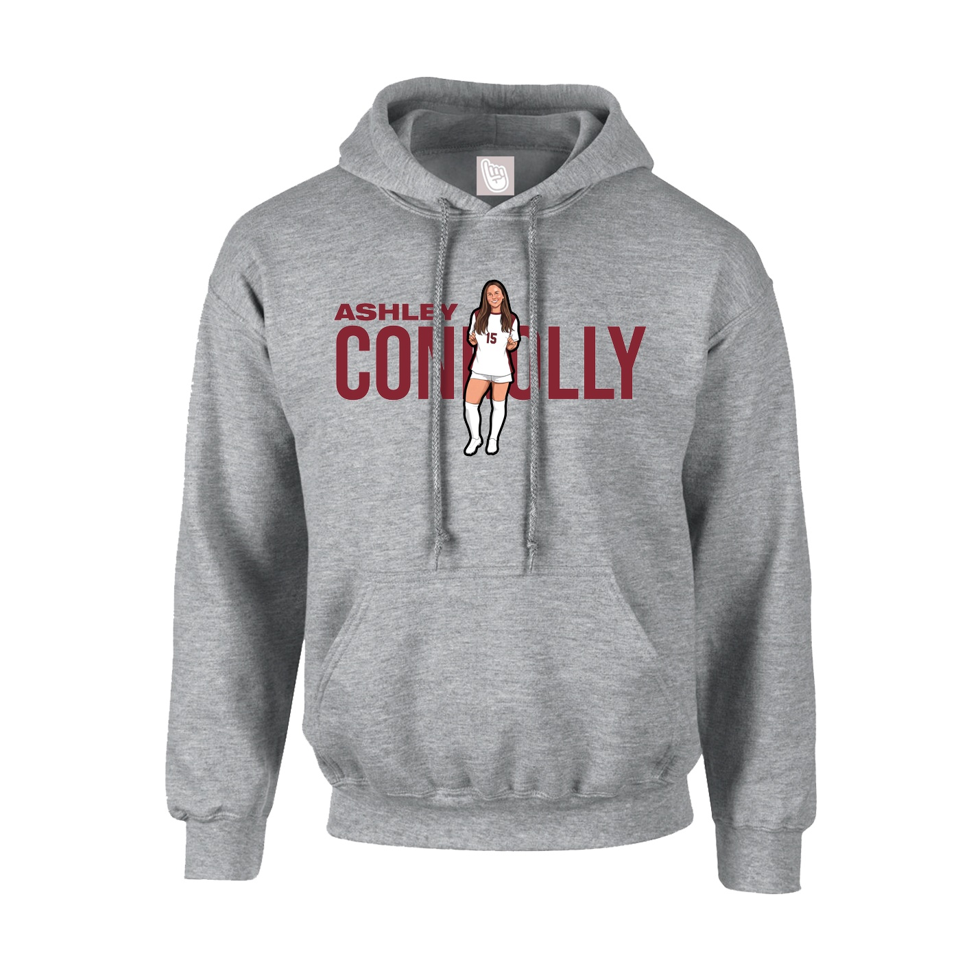 Hoodie — Player Name in Grey