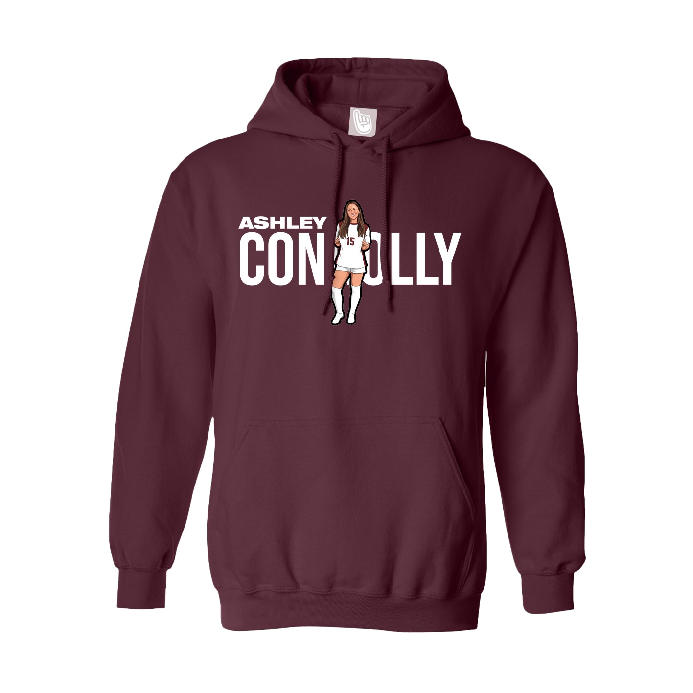 Hoodie — Player Name in Maroon