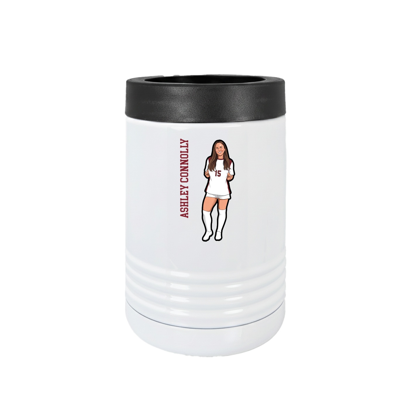 Beverage Holder — Name Vertical in White
